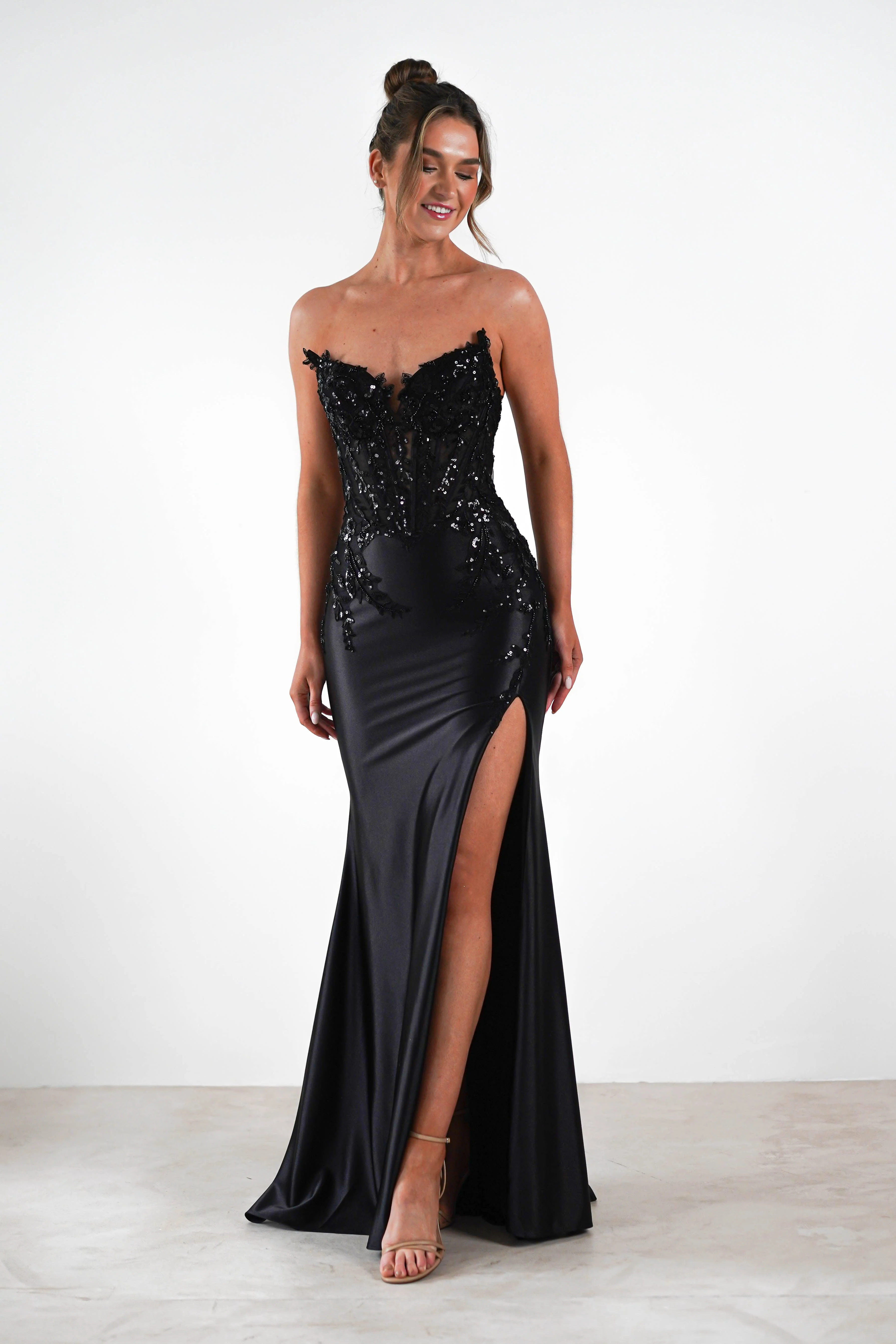 Dallas Luxe Embellished Gown | Black - Image 11