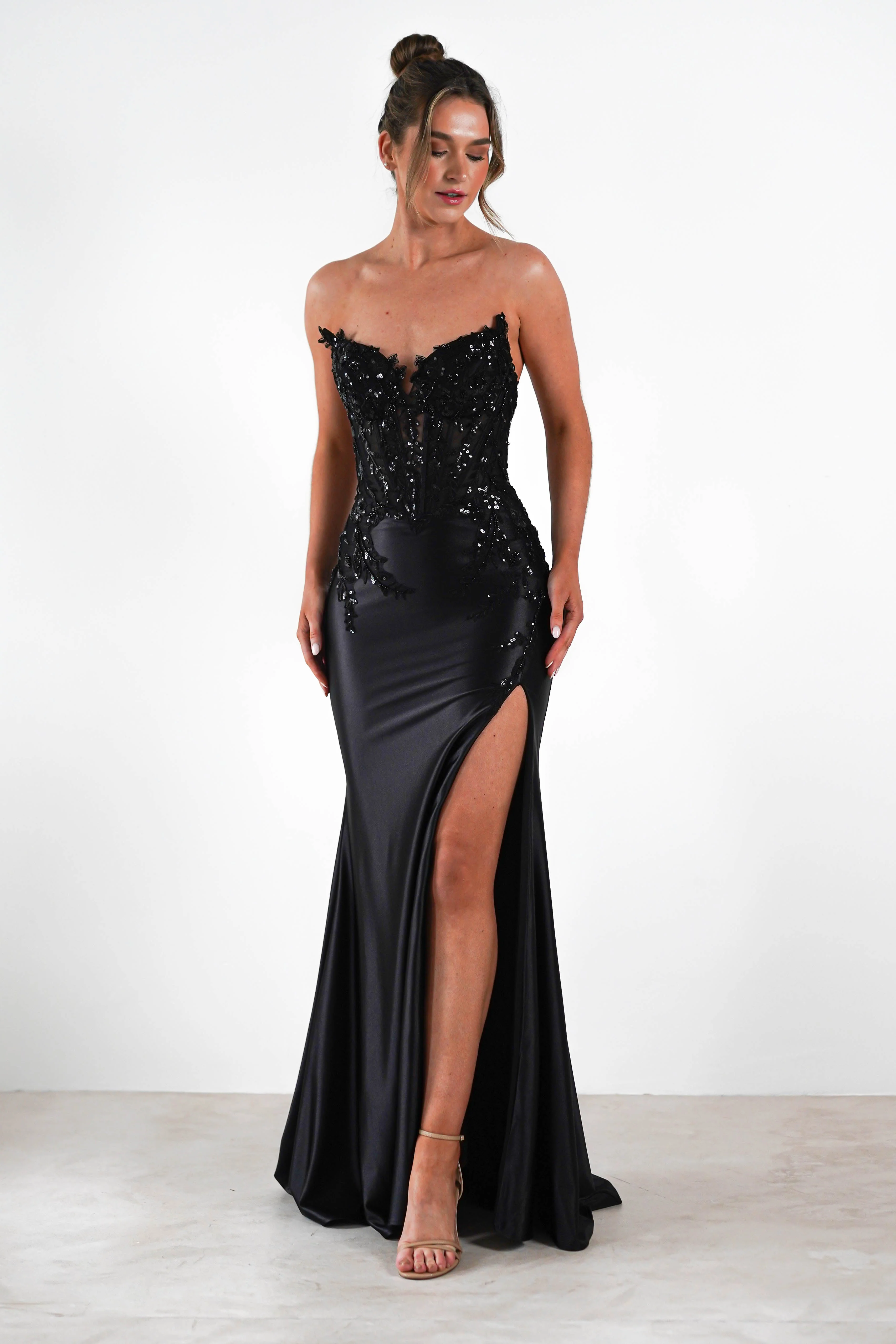 Dallas Luxe Embellished Gown | Black - Image 6