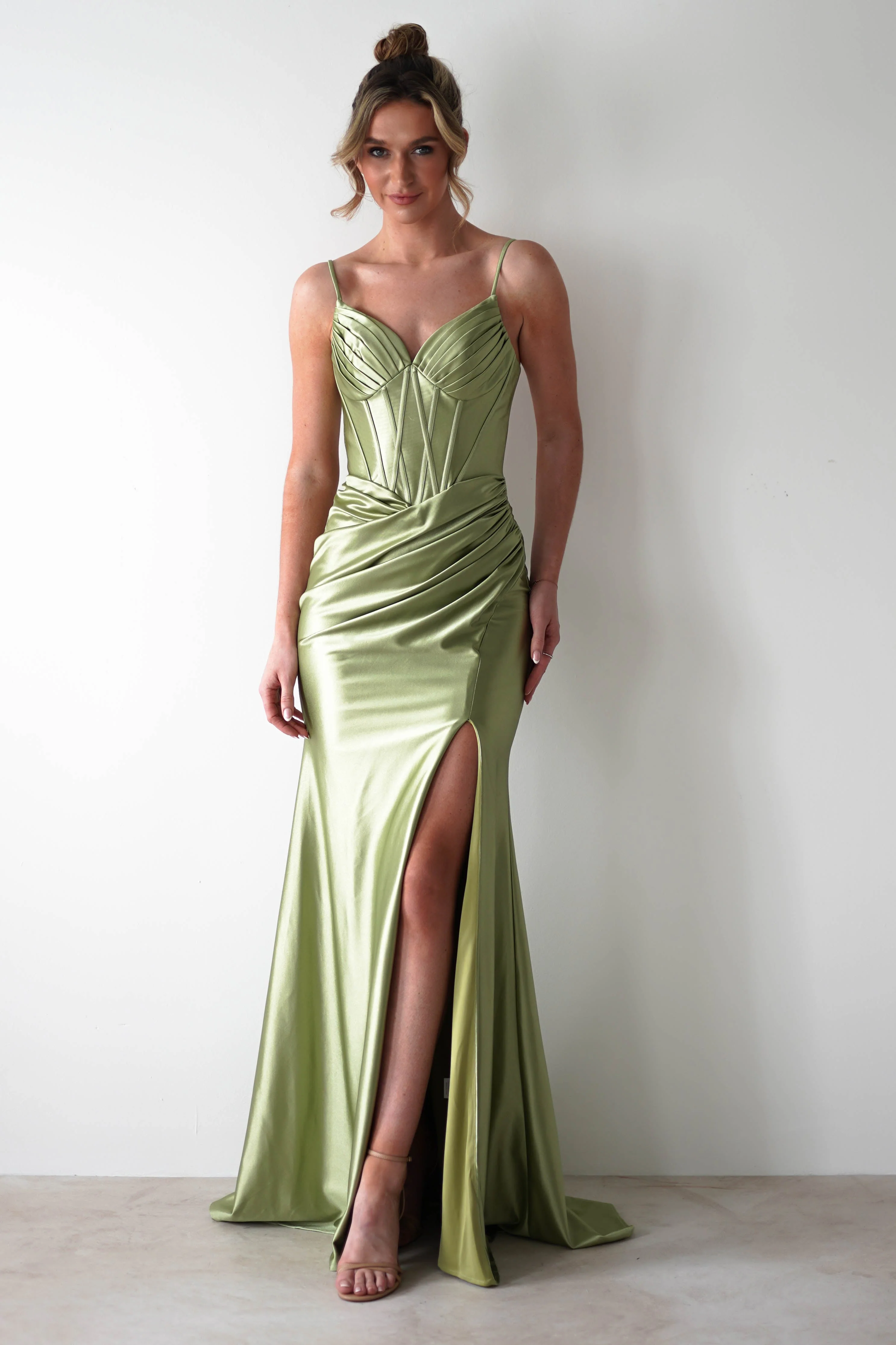 Meaghan Bodycon Gown | Lime Green - Image 2