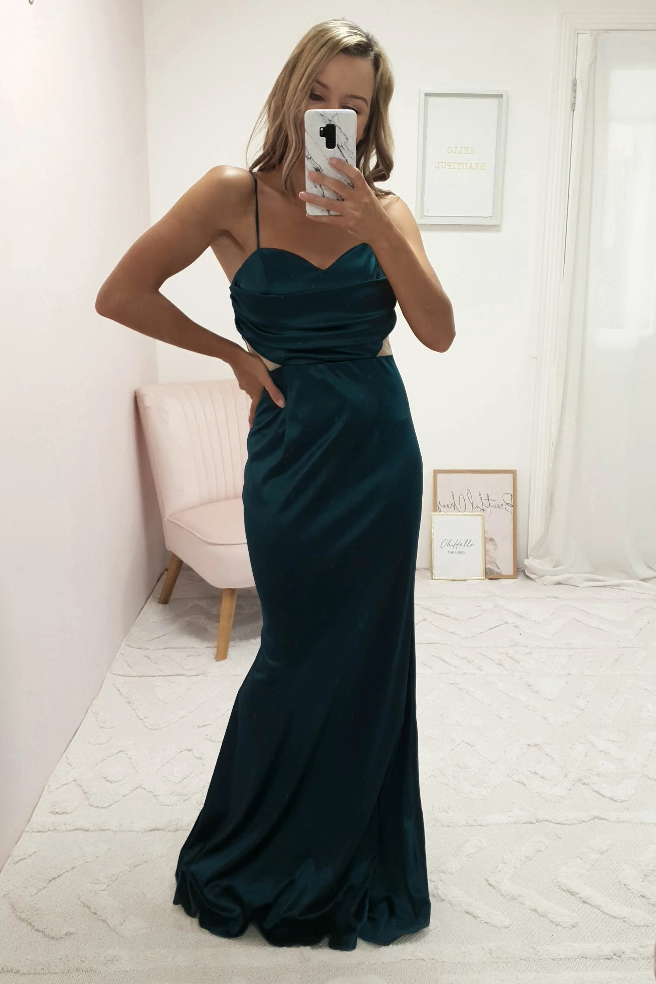 Addison Satin Gown | Emerald Green - Image 3