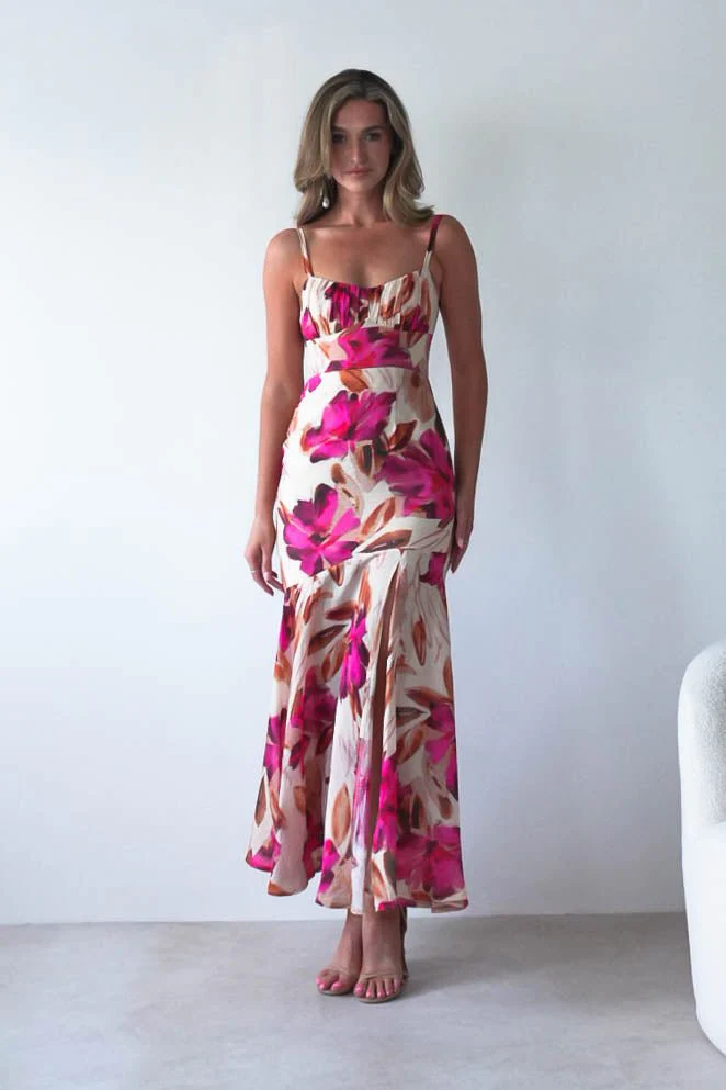Amari Floral Print Midaxi Dress | Mixed Print - Image 6