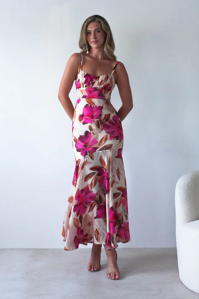 Amari Floral Print Midaxi Dress | Mixed Print - Image 7