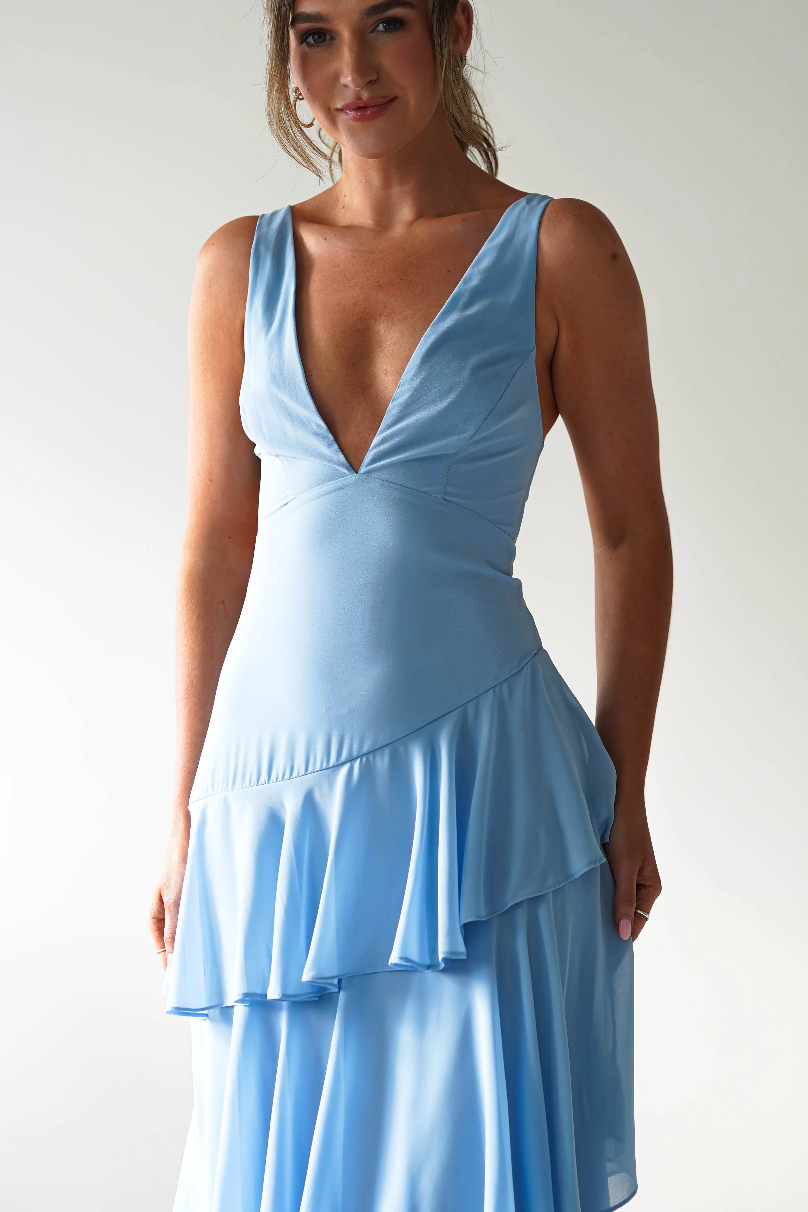 Andalusia Ruffle Maxi Dress | Blue - Image 6