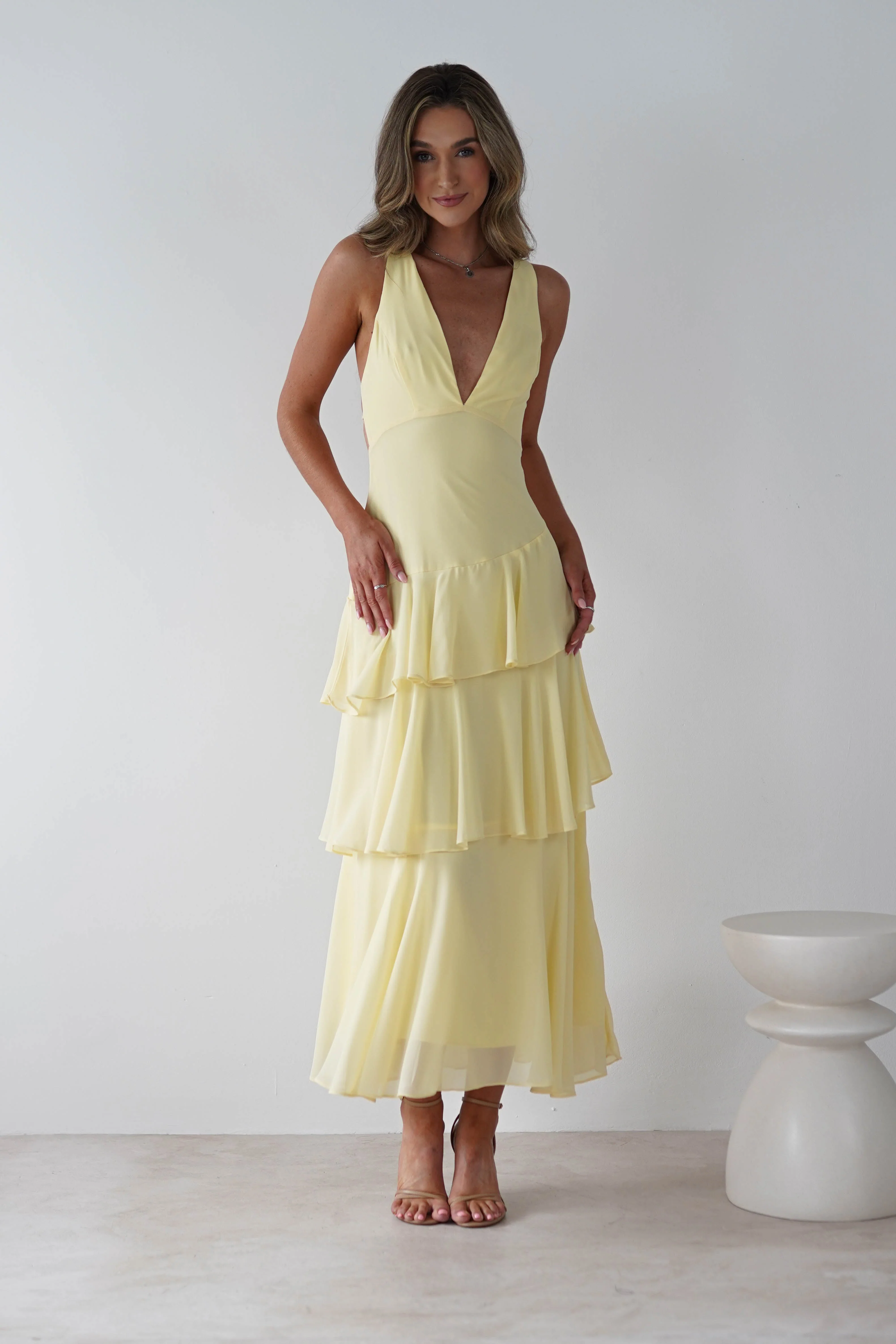 Andalusia Ruffle Maxi Dress | Yellow - Image 6