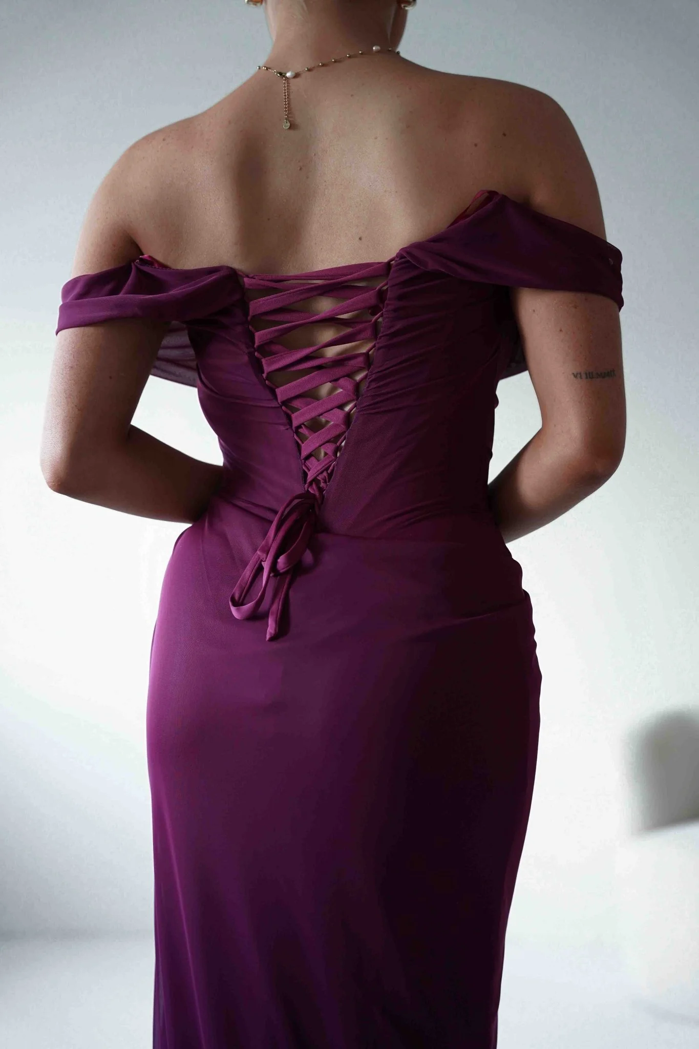 Berkley Draped Mesh Corset Maxi Gown | Mulberry - Image 8