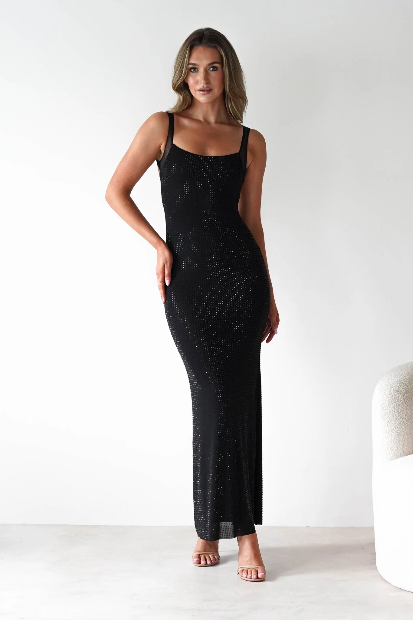 Billini Bodycon Backless Maxi Dress | Black - Image 2
