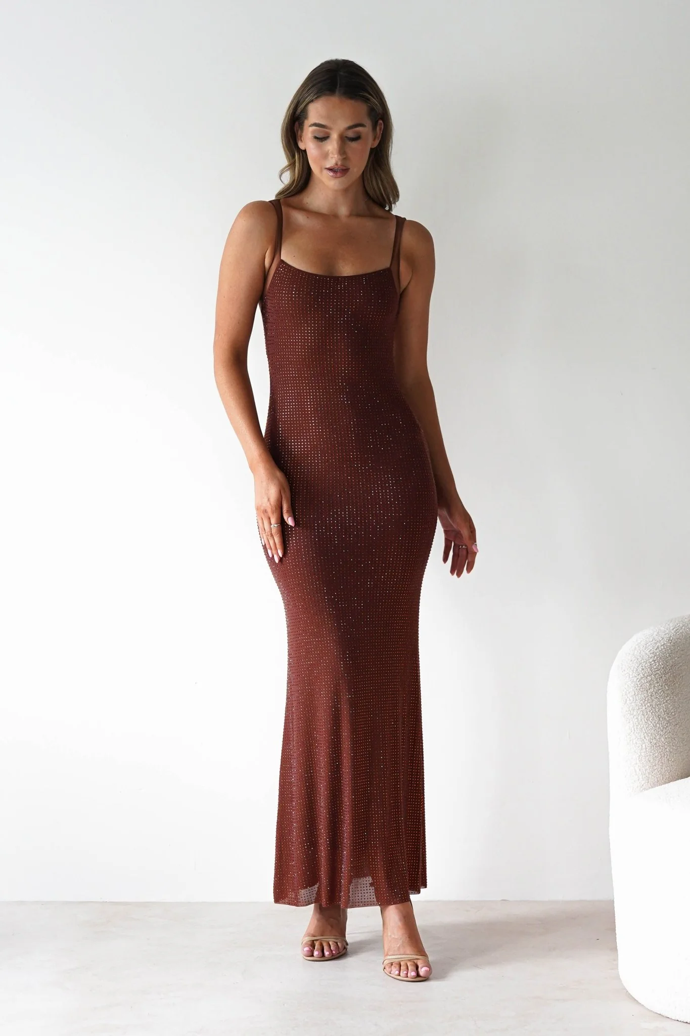 Billini Bodycon Backless Maxi Dress | Brown - Image 4