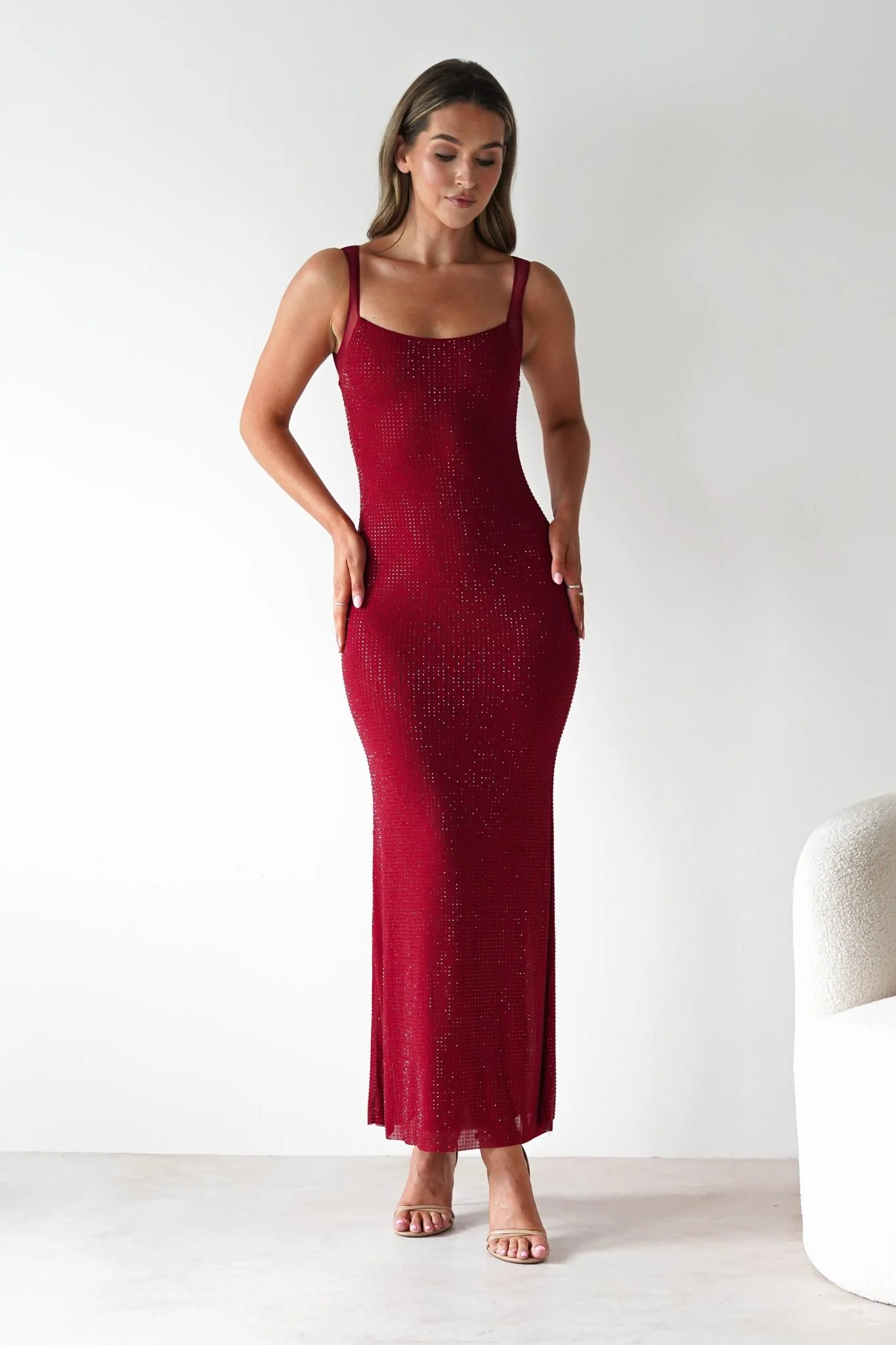 Billini Bodycon Backless Maxi Dress | Red - Image 2