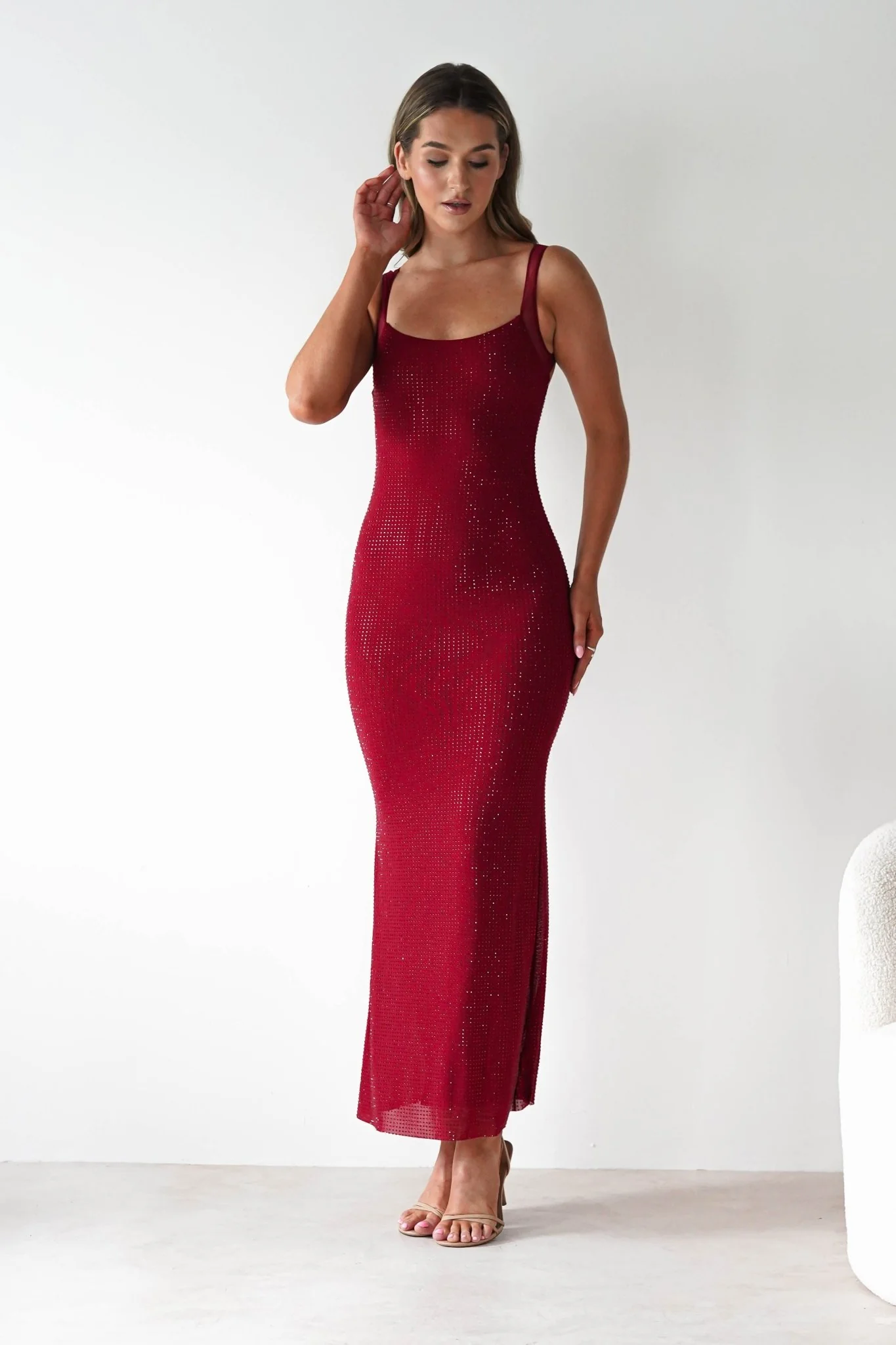 Billini Bodycon Backless Maxi Dress | Red - Image 8