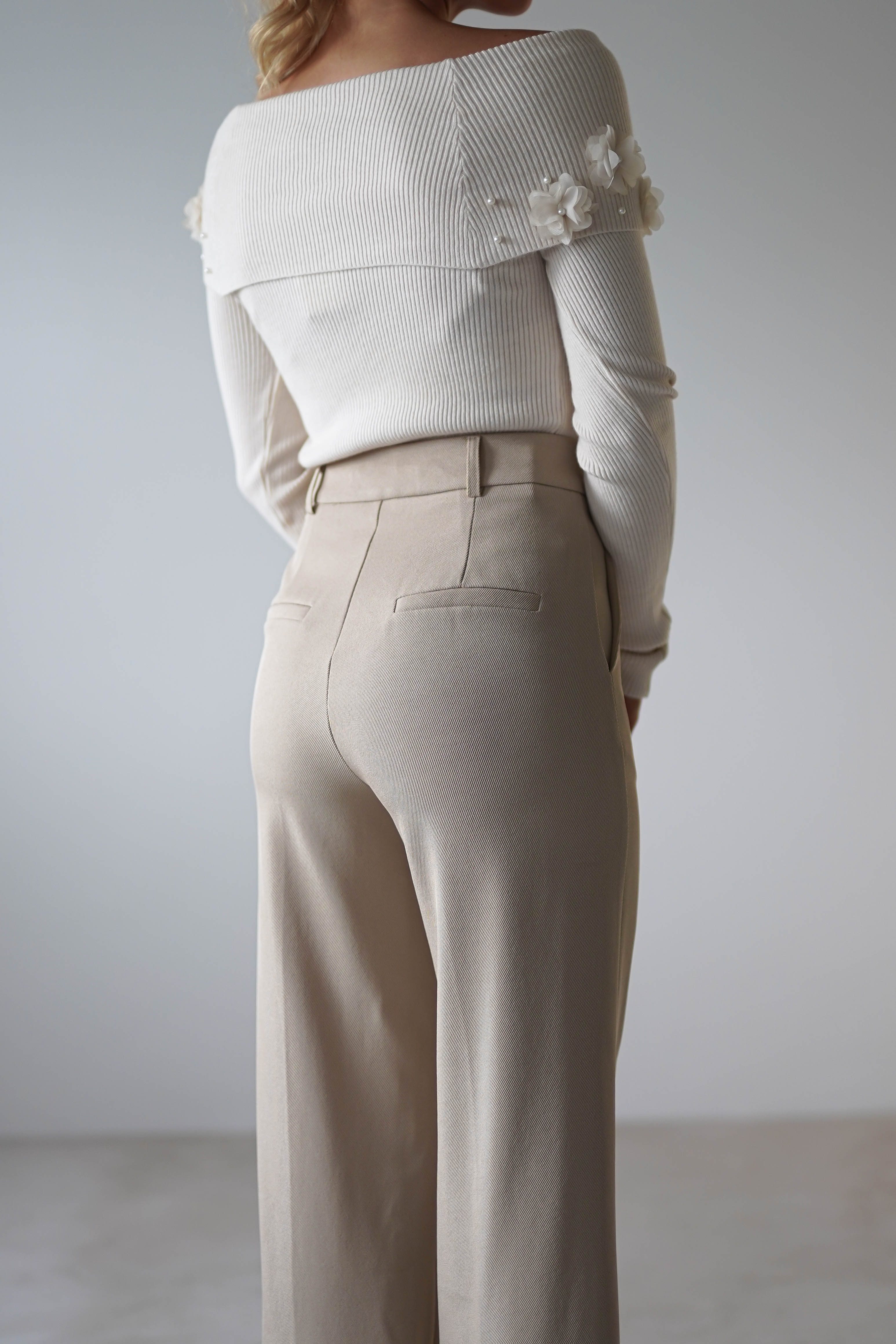 Carey Tailored Pants | Cream - Image 4