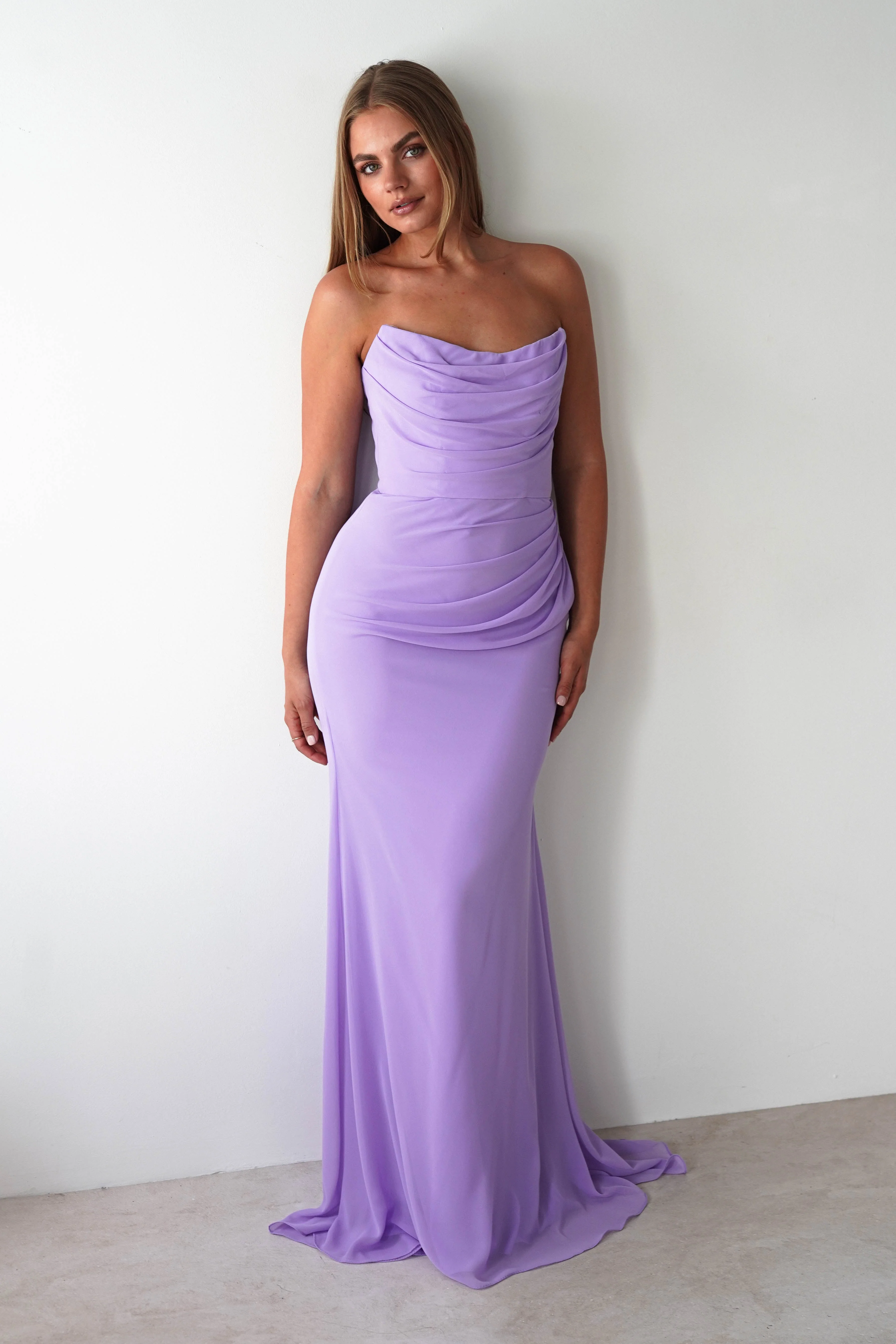 Caterina Strapless Maxi Dress | Lilac