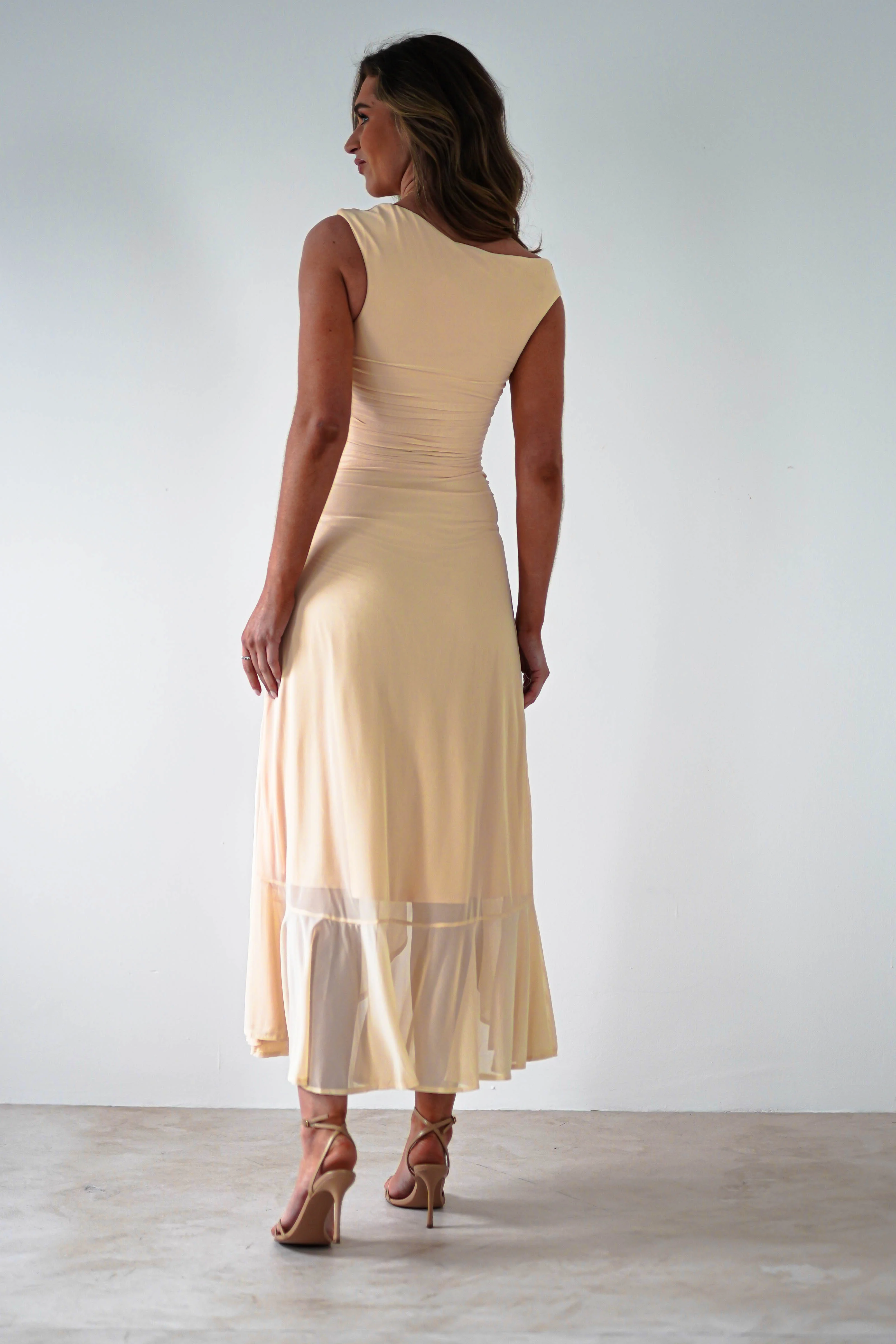 Cellinna Mesh Maxi Dress | Butter Cream - Image 8