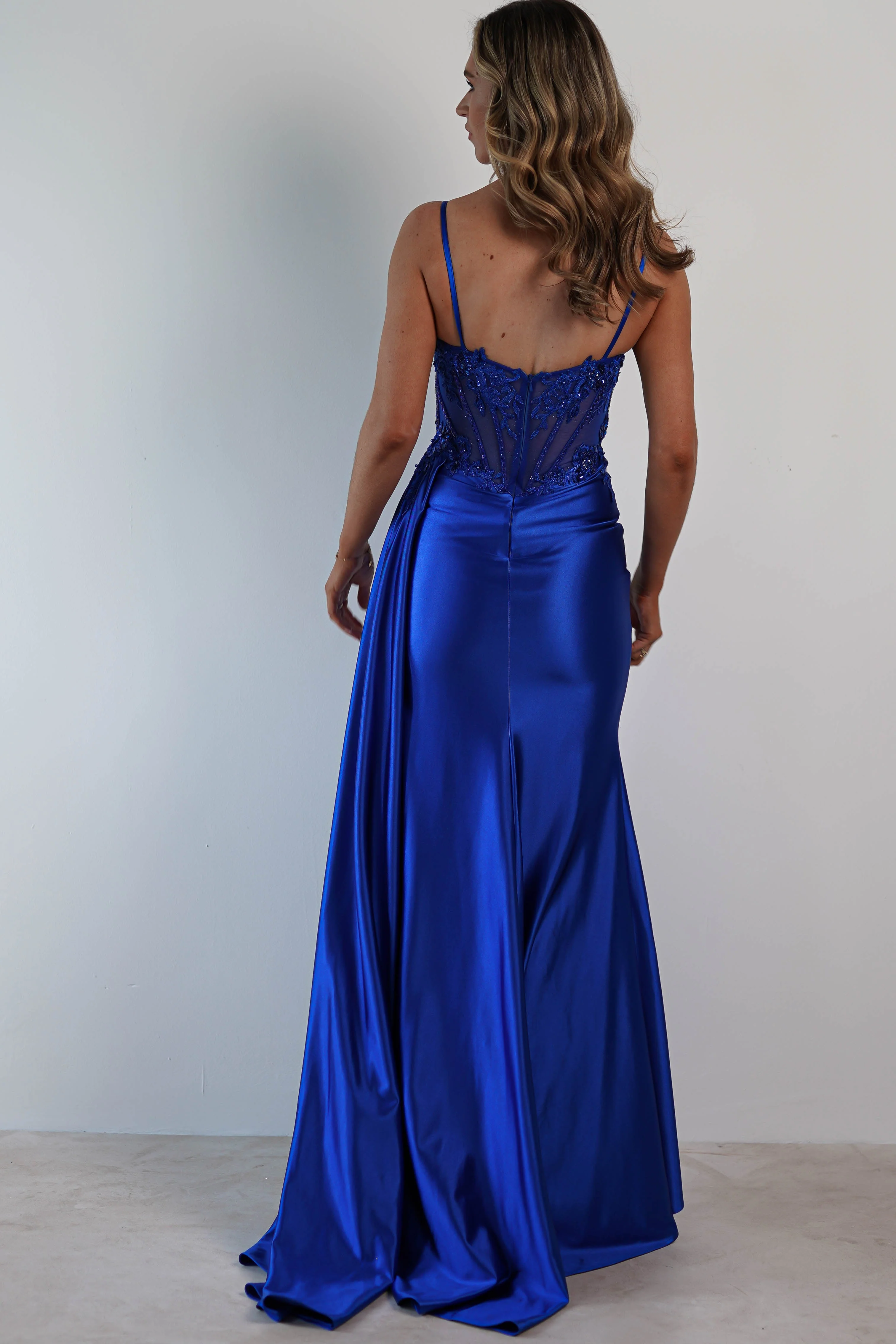 Diva Embellished Corset Gown | Royal Blue - Image 5
