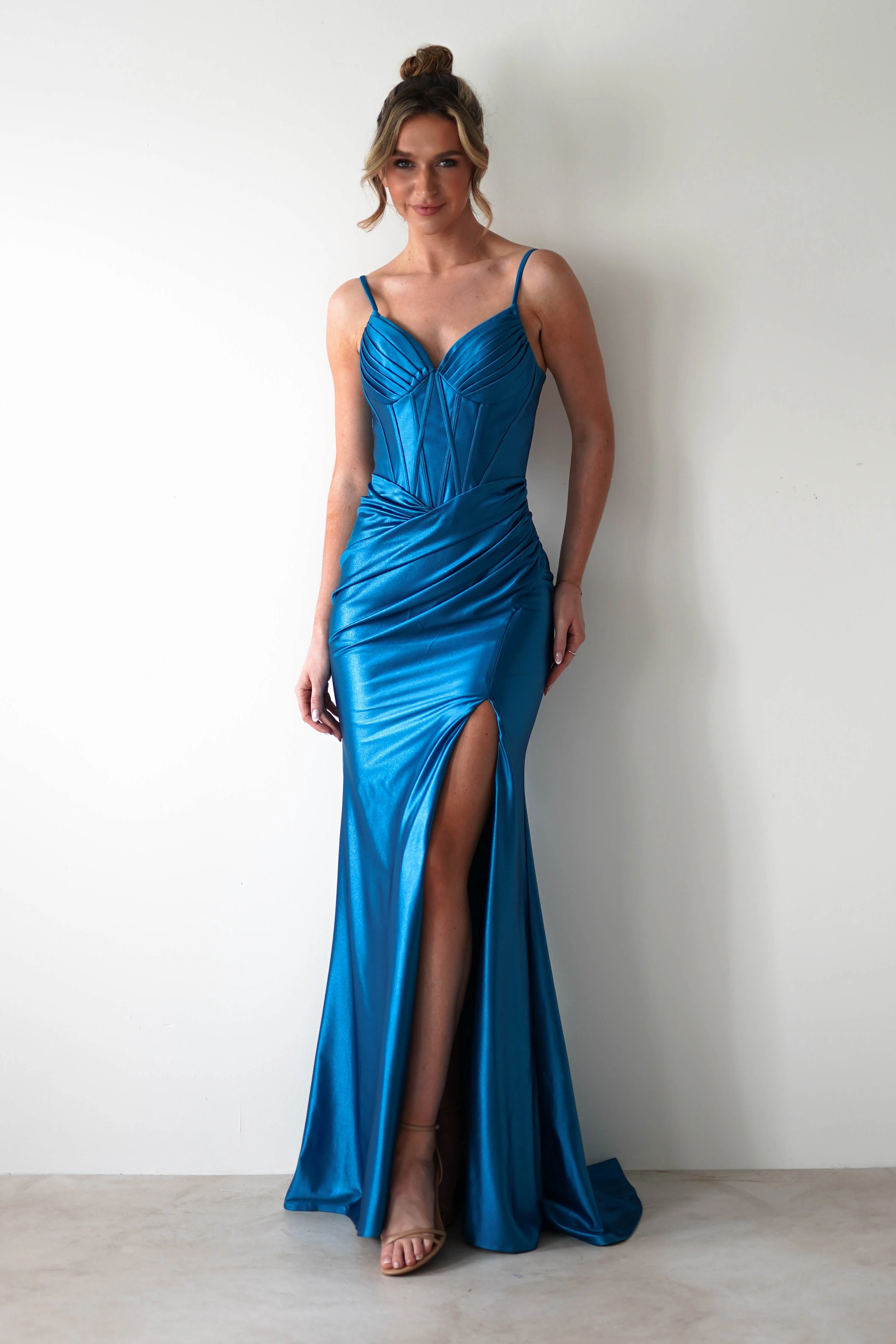 Meaghan Bodycon Gown | Turquoise - Image 4
