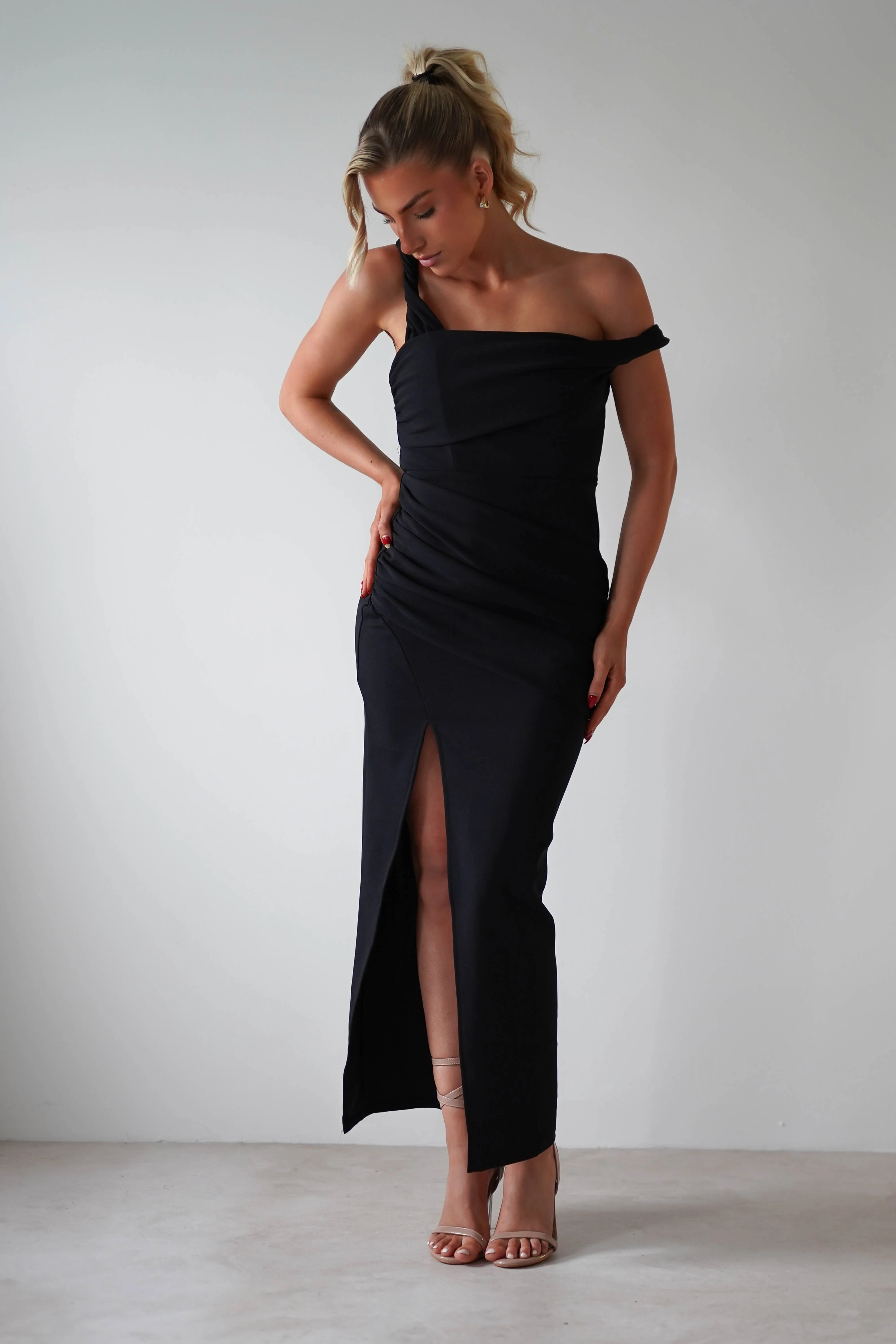 Eloise Bodycon Midaxi Dress | Black - Image 5