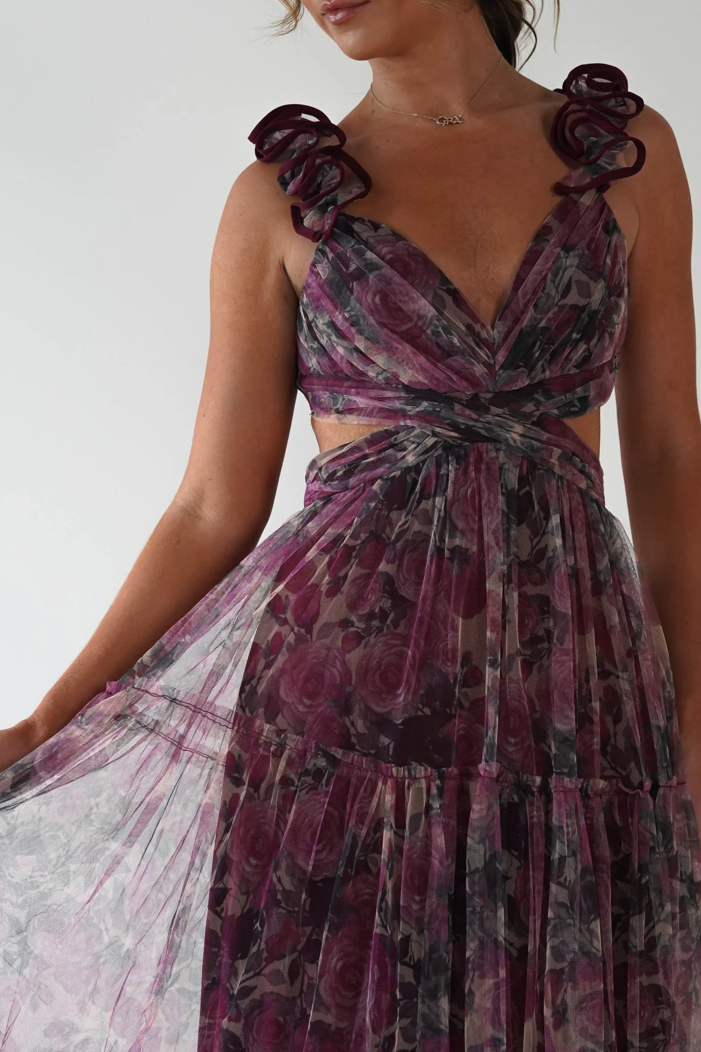 Flirtini Floral Tulle Maxi Dress | Mixed Print - Image 5