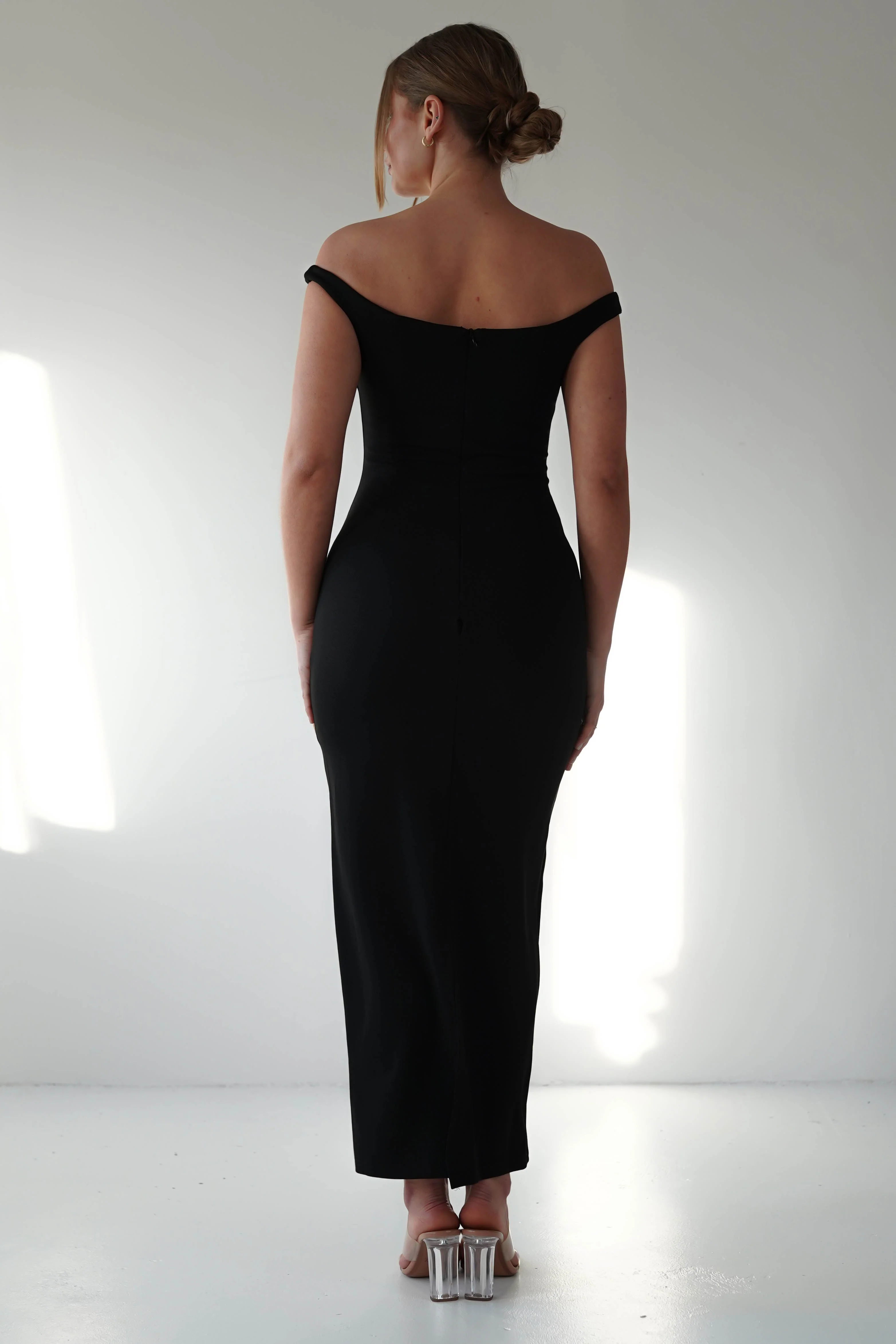 Glenda Contrast Bodycon Midaxi | Black - Image 4