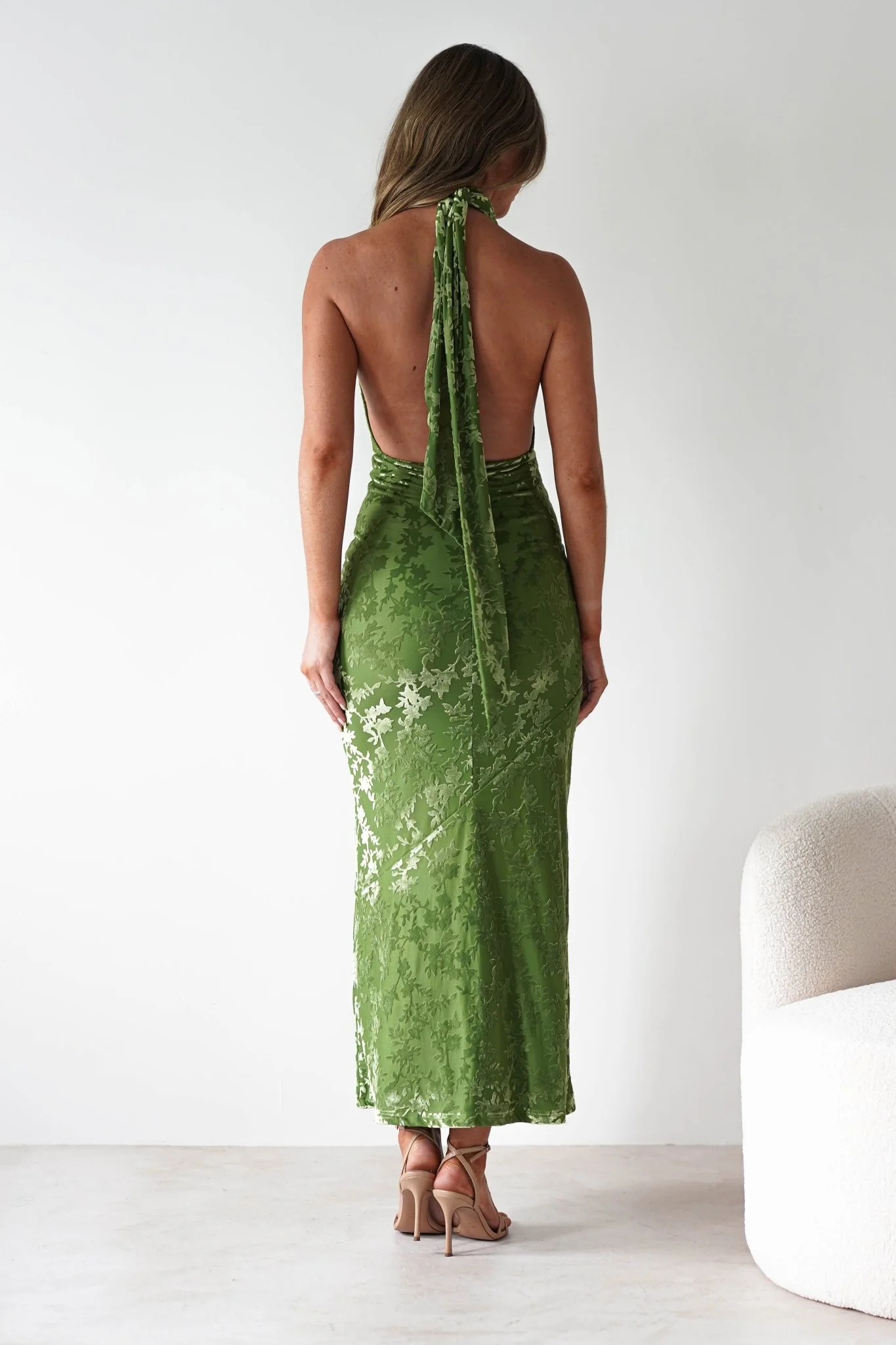 Grayson Floral Jacquard Maxi Dress | Green - Image 7