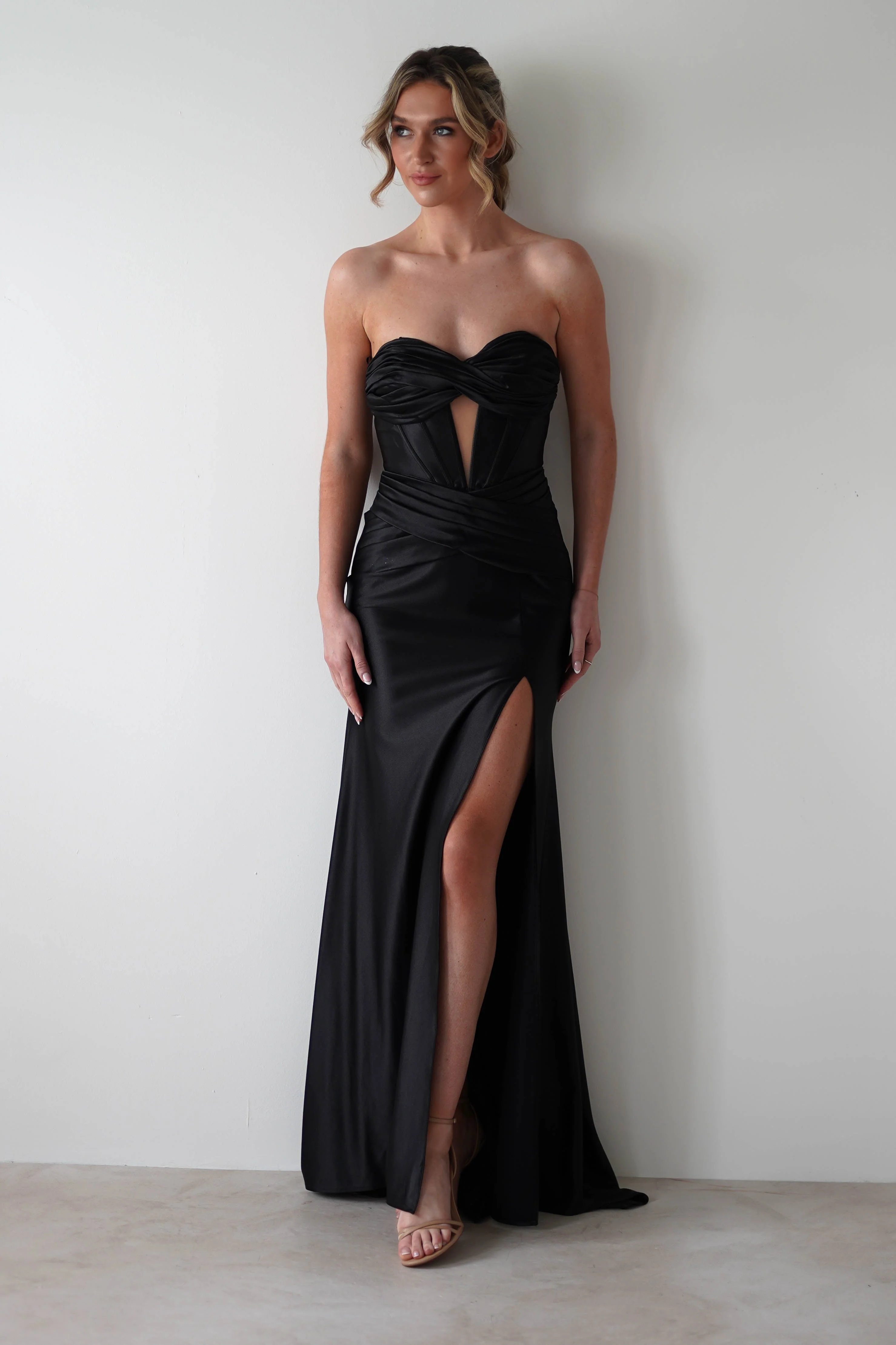 Karra Bodycon Strapless Gown | Black - Image 5