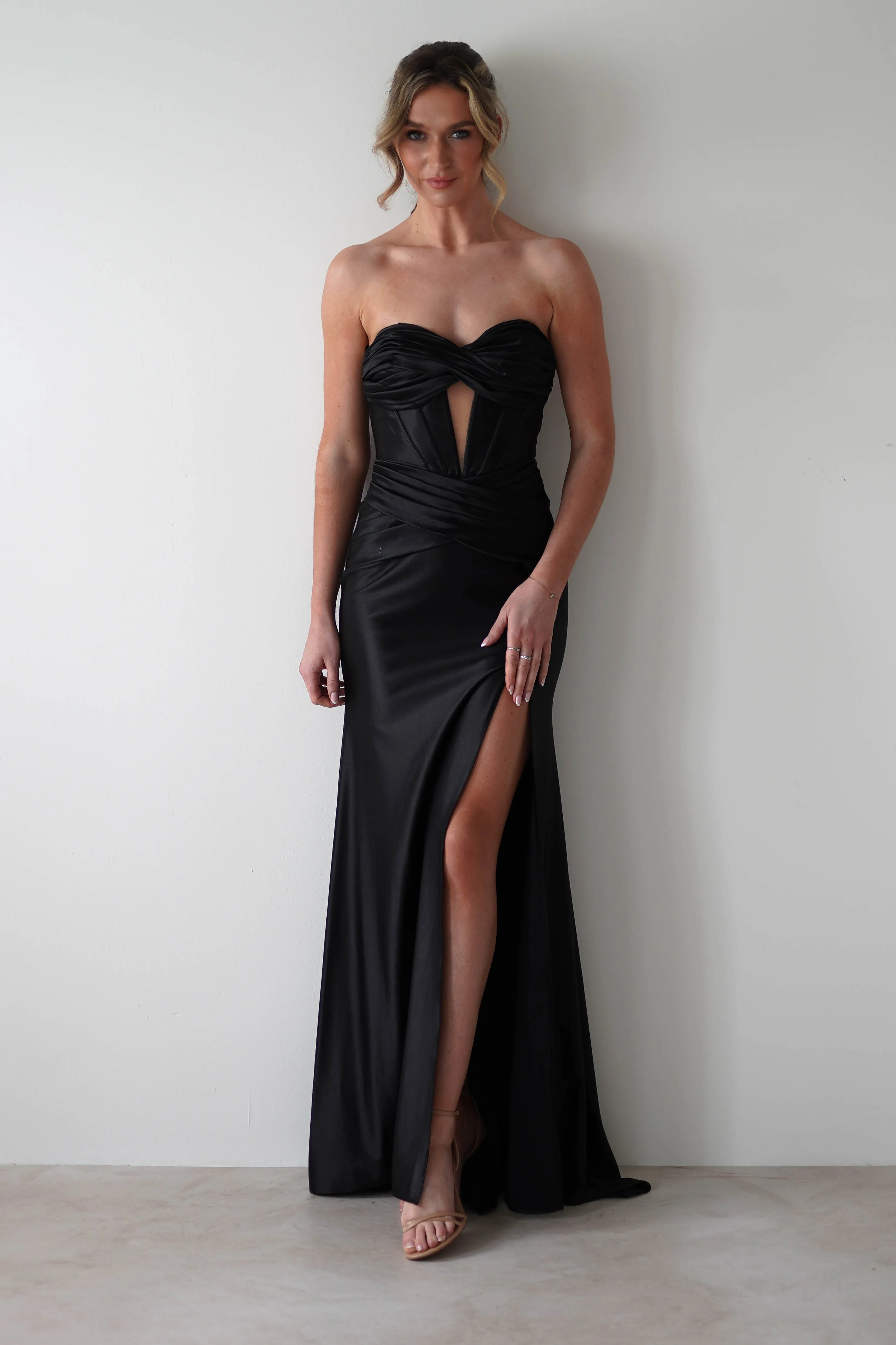 Karra Bodycon Strapless Gown | Black - Image 6