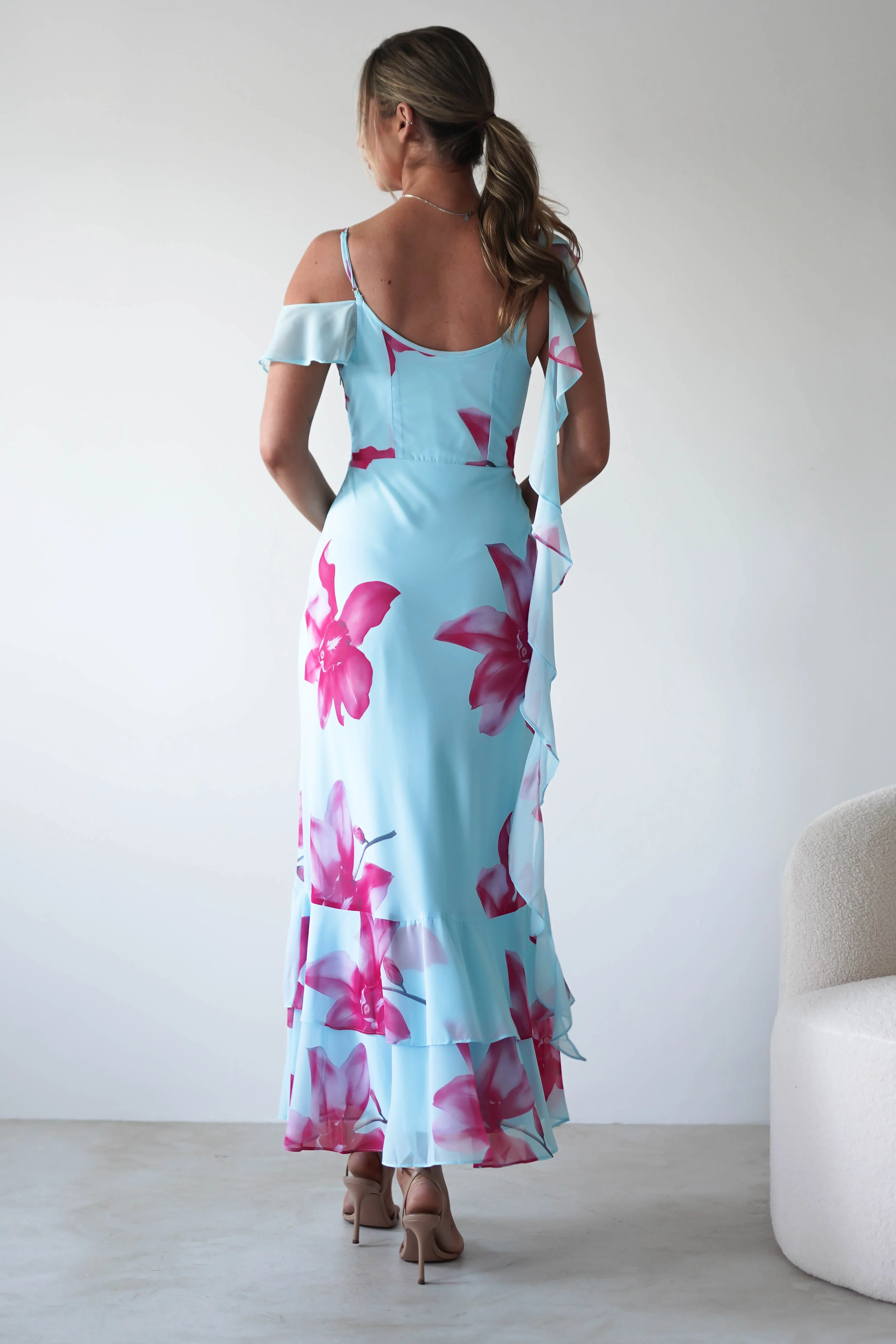 Leonie Floral Print Maxi Dress | Blue - Image 7