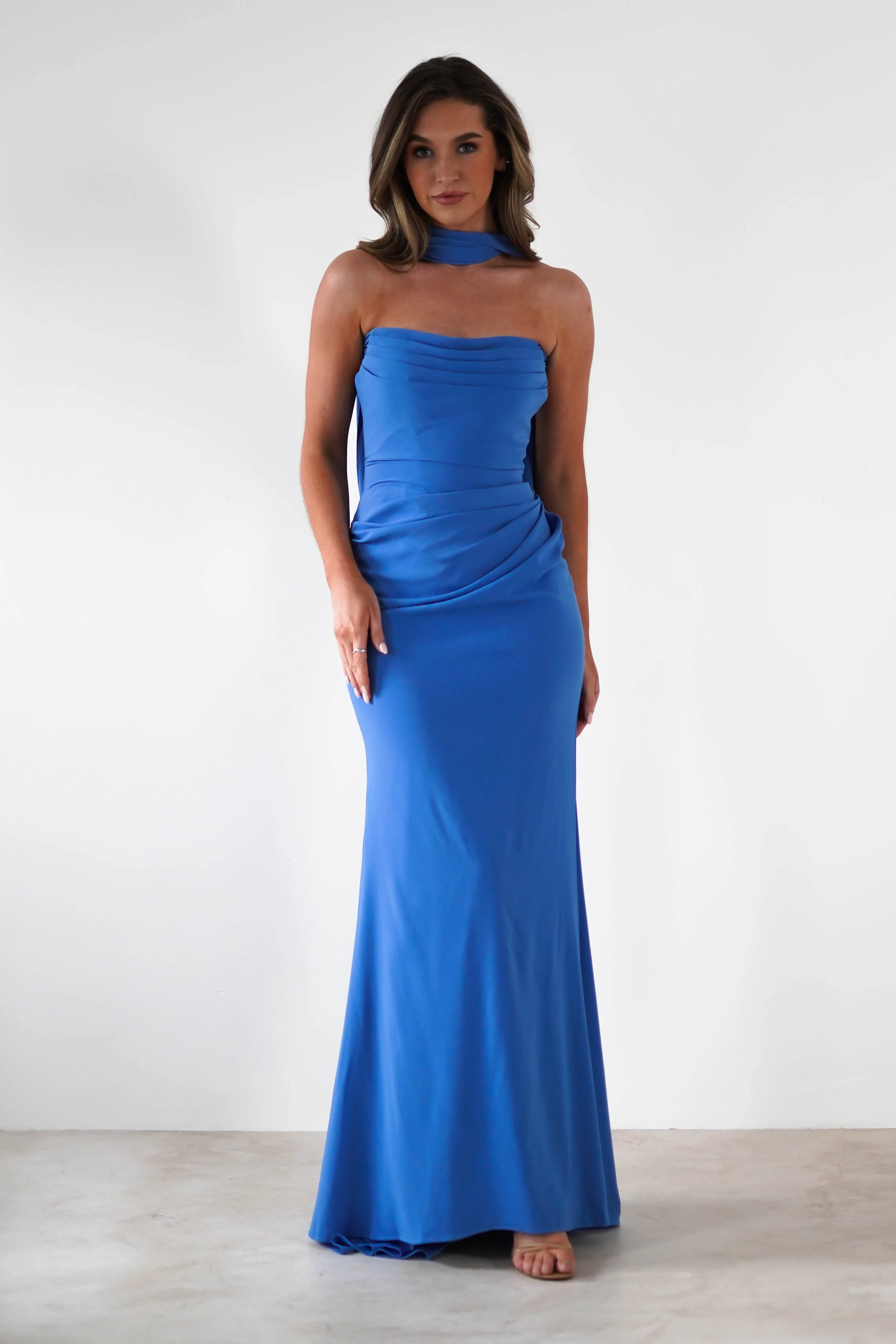 Lisa Multiway Chiffon Gown | Blue - Image 3