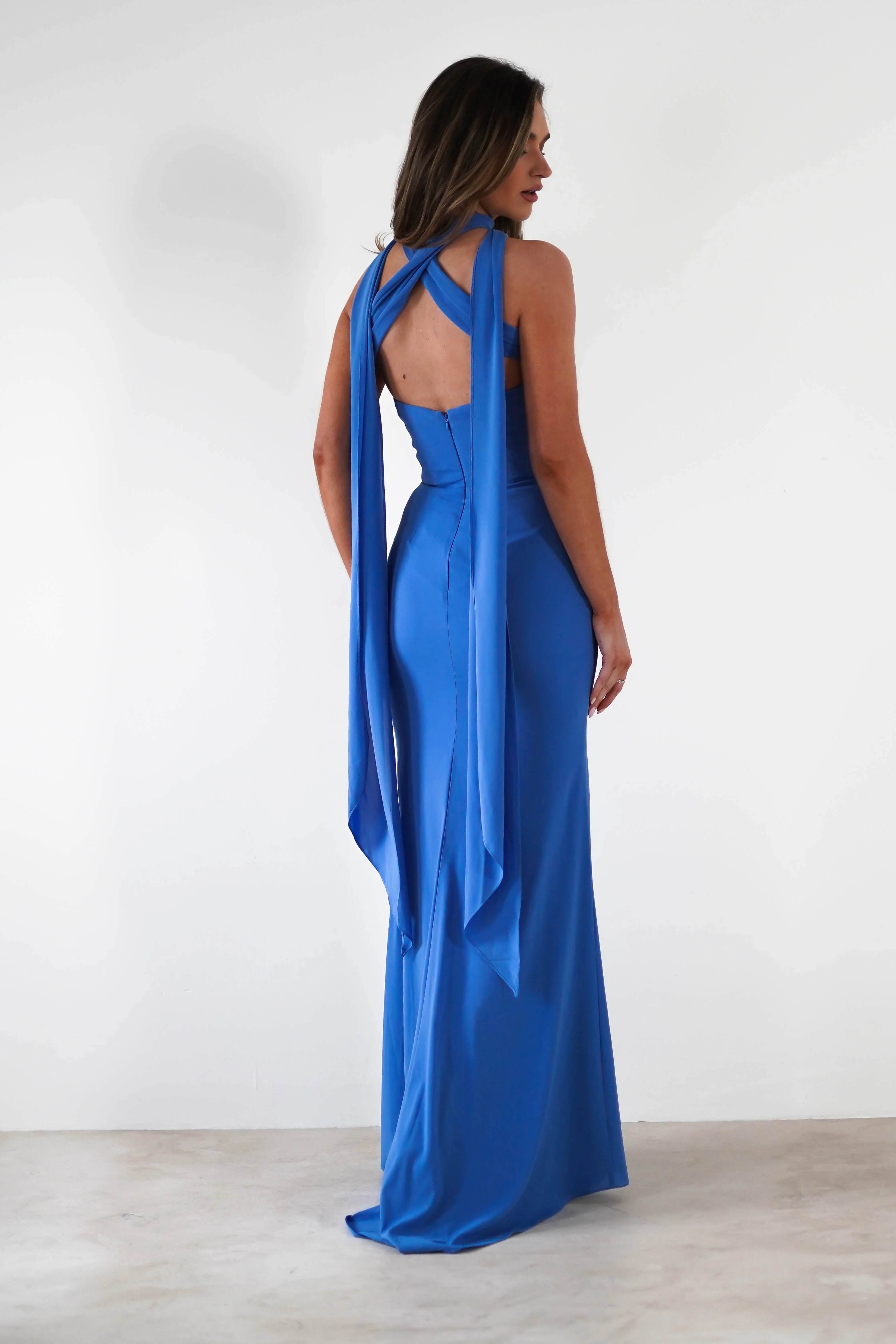 Lisa Multiway Chiffon Gown | Blue - Image 8