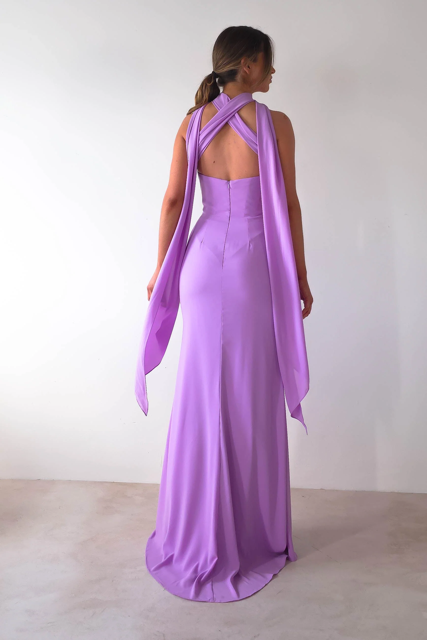 Lisa Multiway Chiffon Gown | Lilac - Image 3