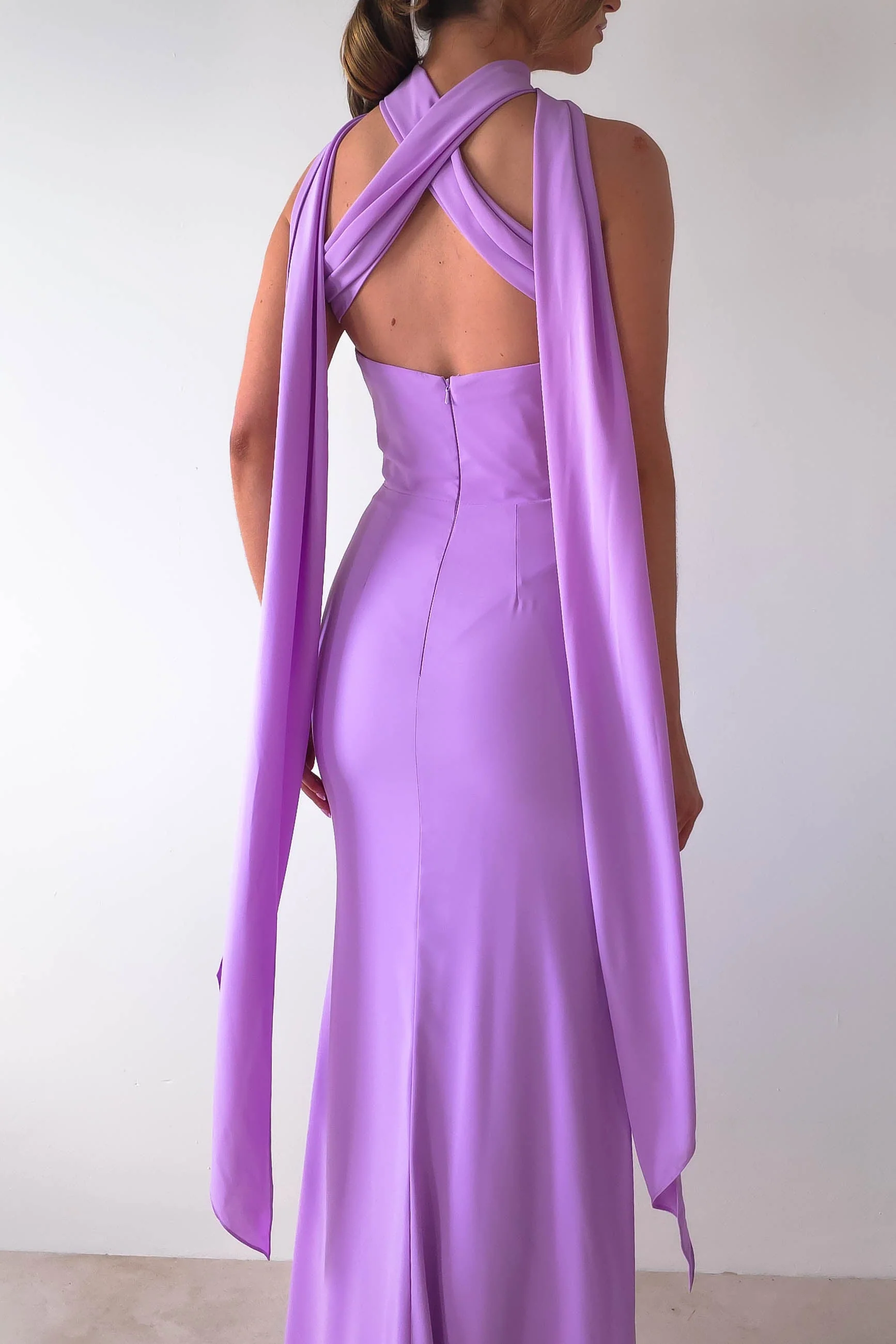 Lisa Multiway Chiffon Gown | Lilac - Image 5