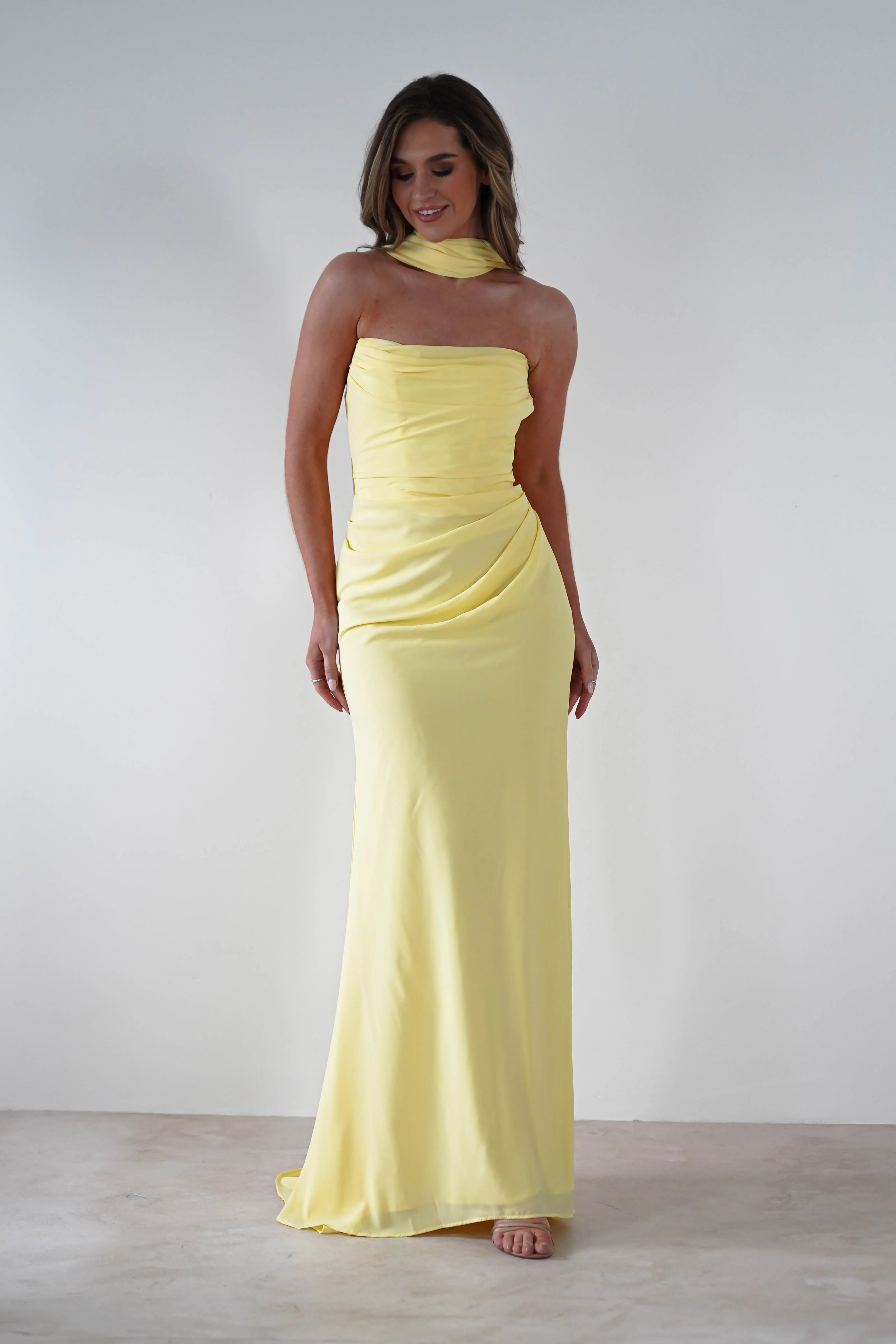 Lisa Multiway Chiffon Gown | Yellow - Image 5