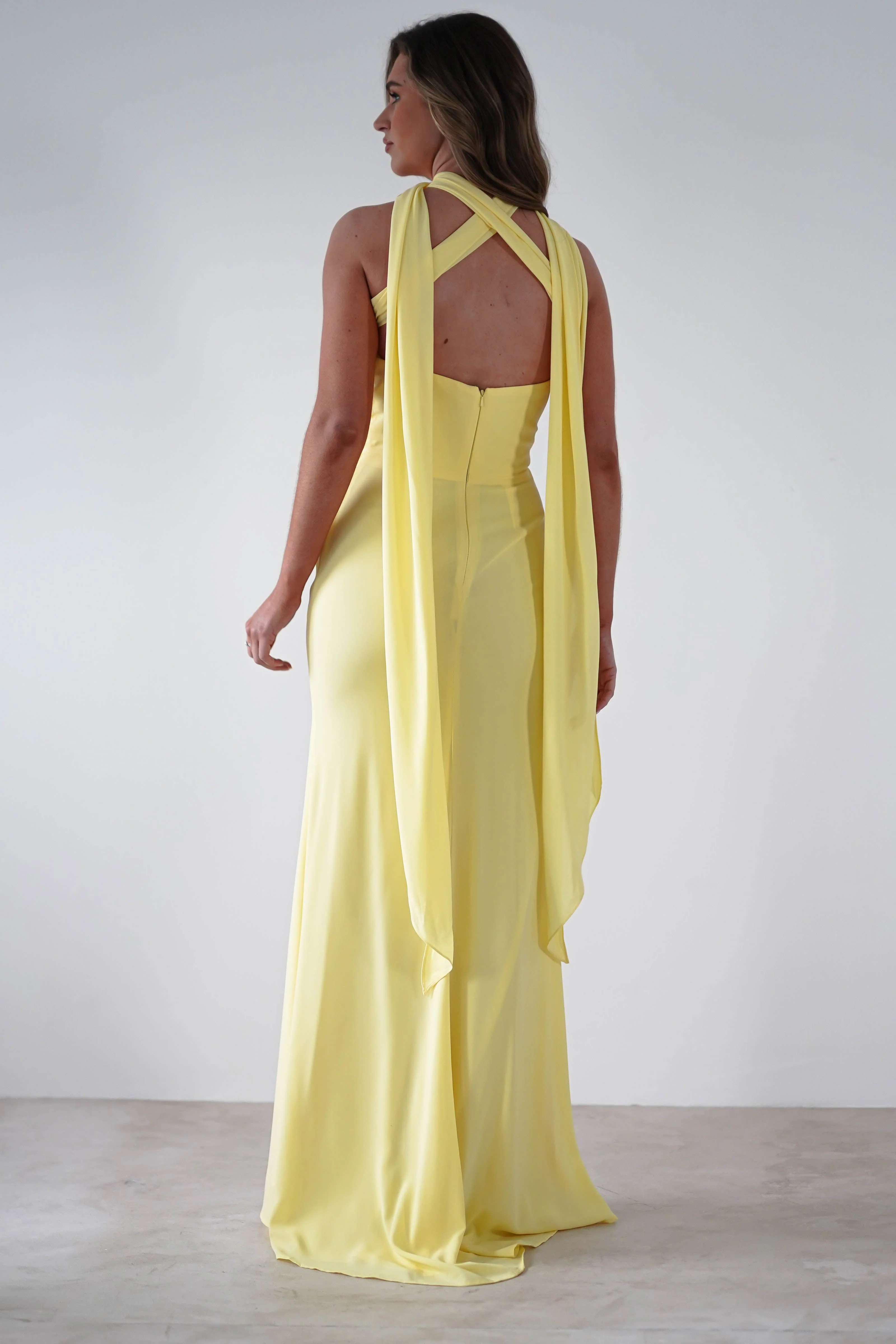 Lisa Multiway Chiffon Gown | Yellow - Image 6