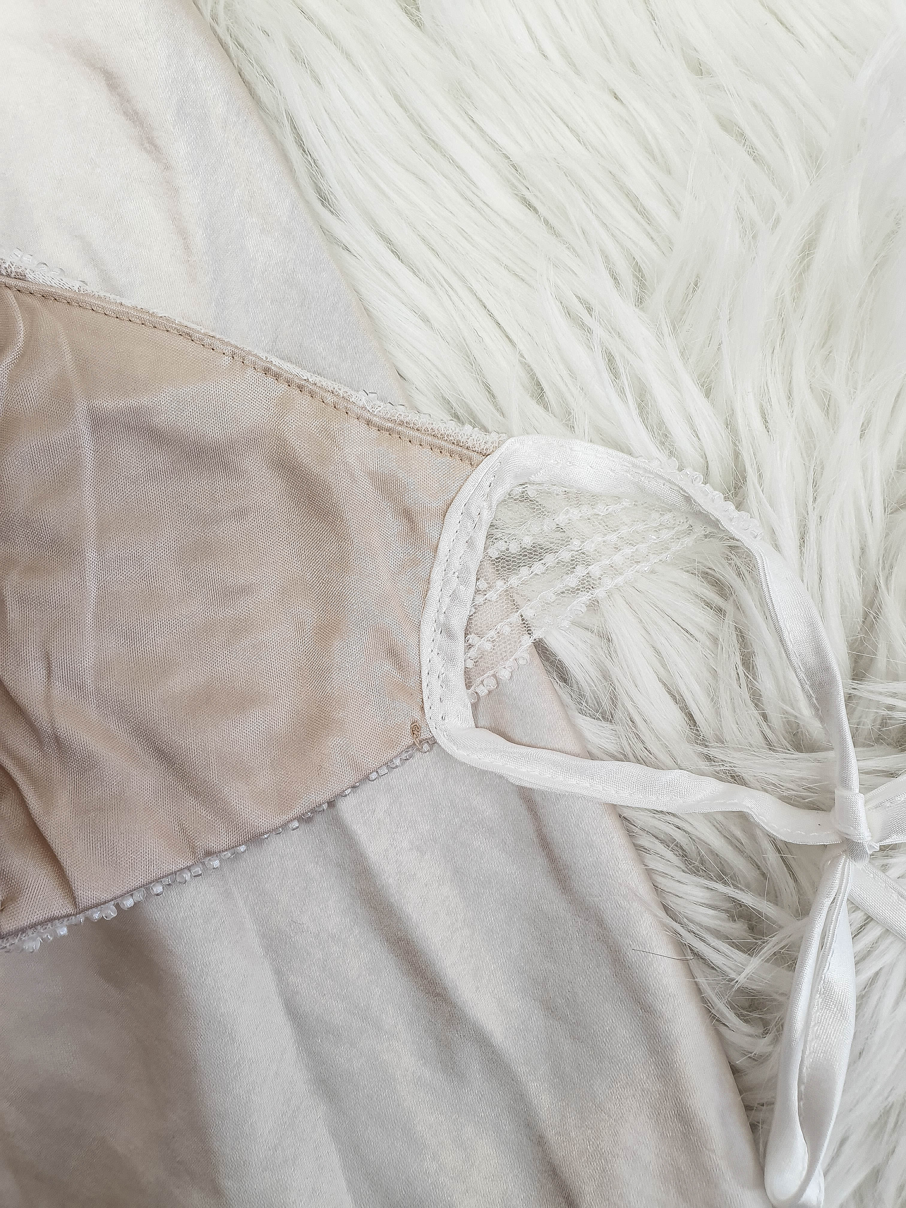 Luxury Embroidered Bridal Face Mask | Ivory - Image 4