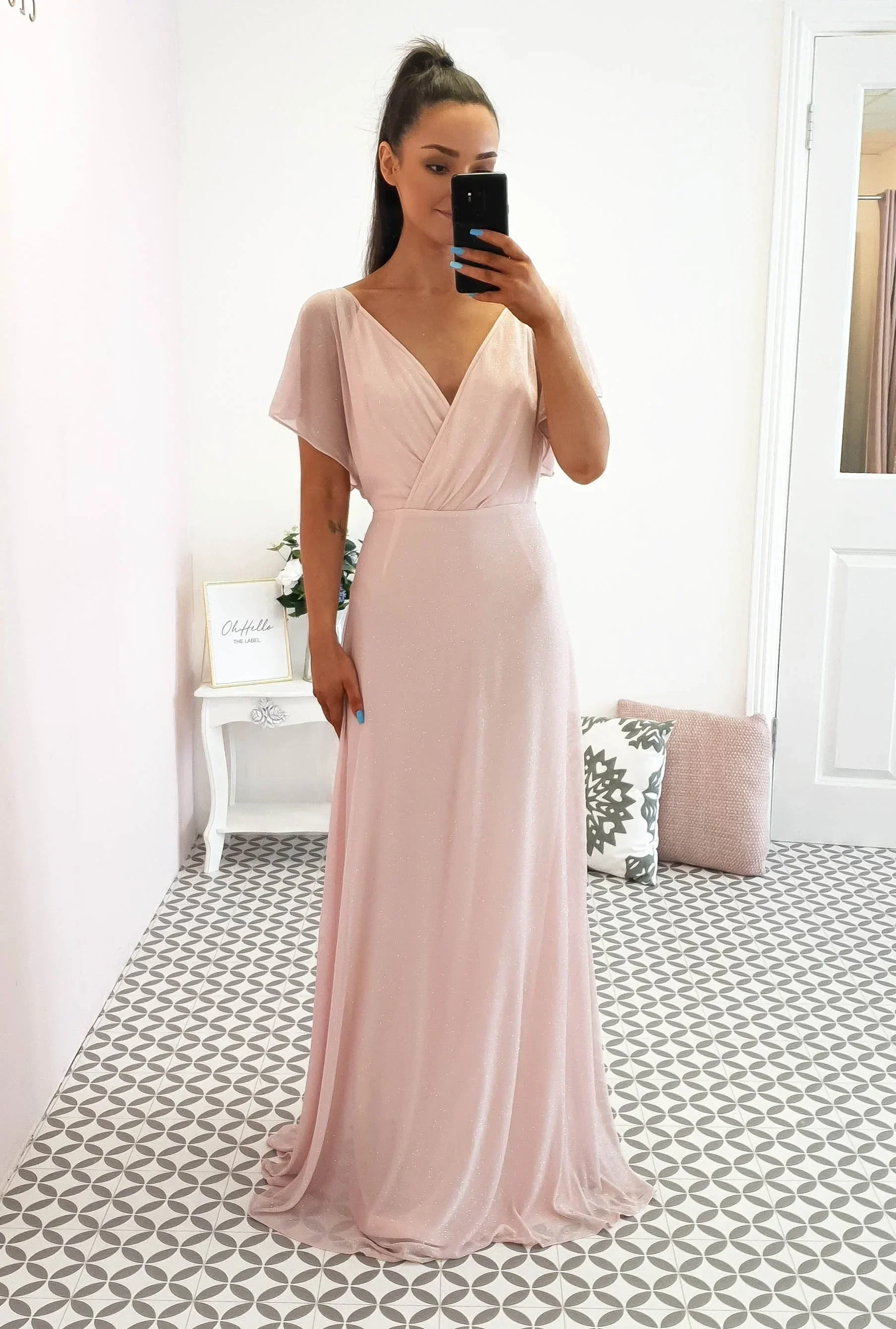 Lydia Maxi Dress Pink Glitter - Image 2