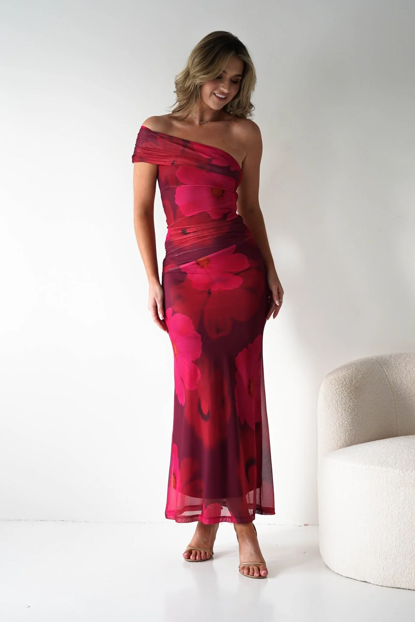 Mayflower Mesh Bodycon Midaxi Dress | Mixed Print - Image 8