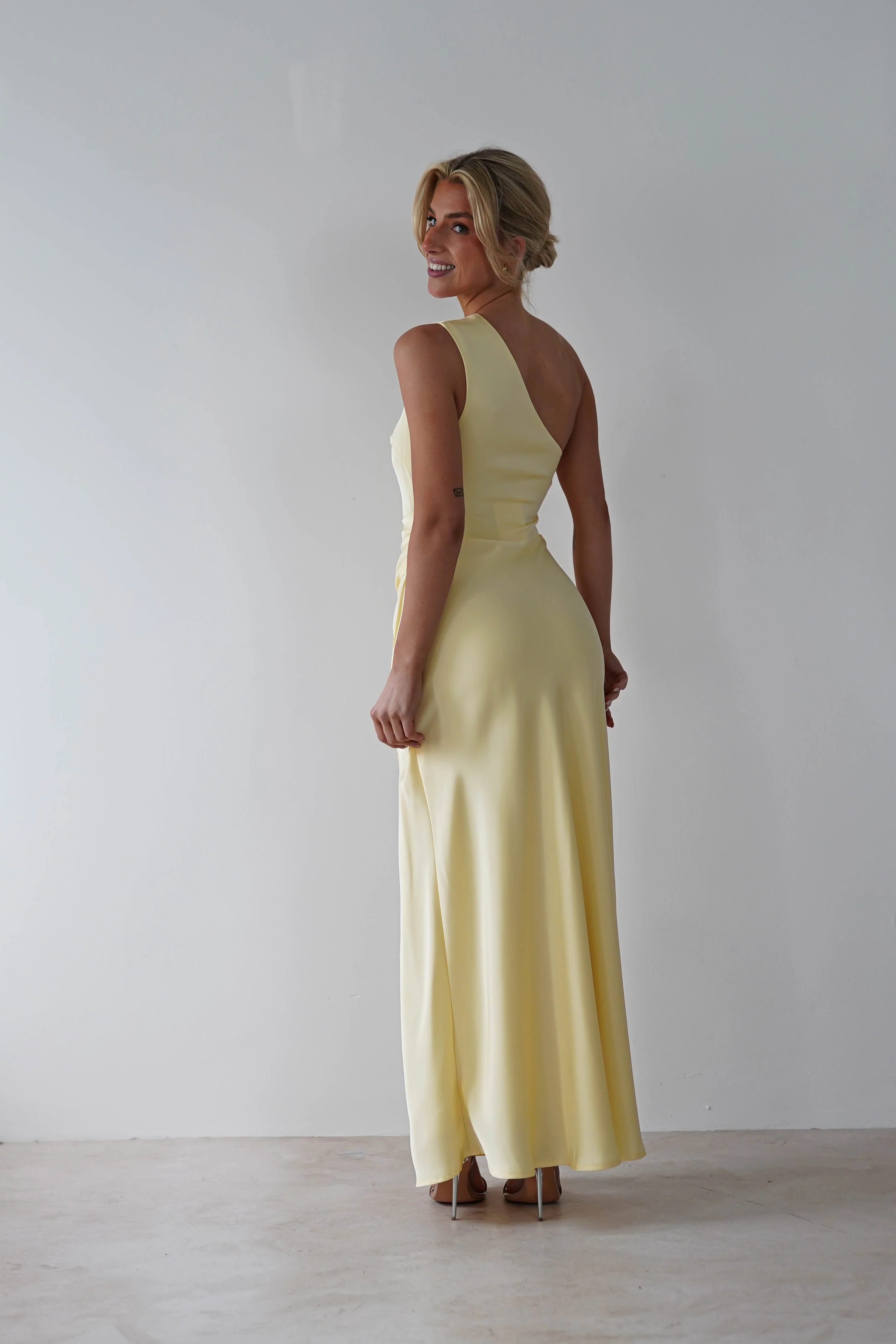 Meera Soft Matte Satin Midaxi Dress | Yellow - Image 7