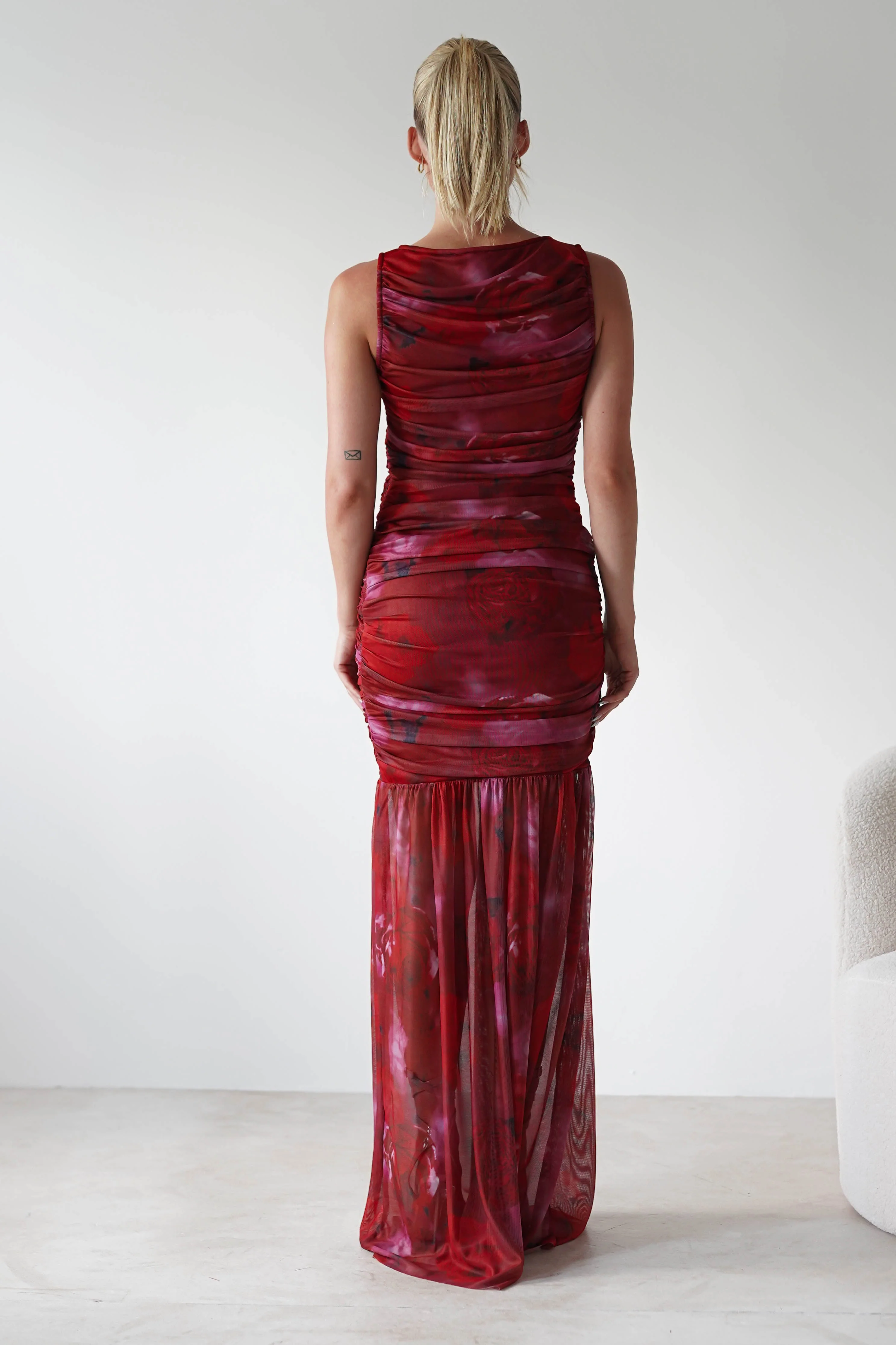 Merlo Mesh Bandage Dress | Mixed Print - Image 9
