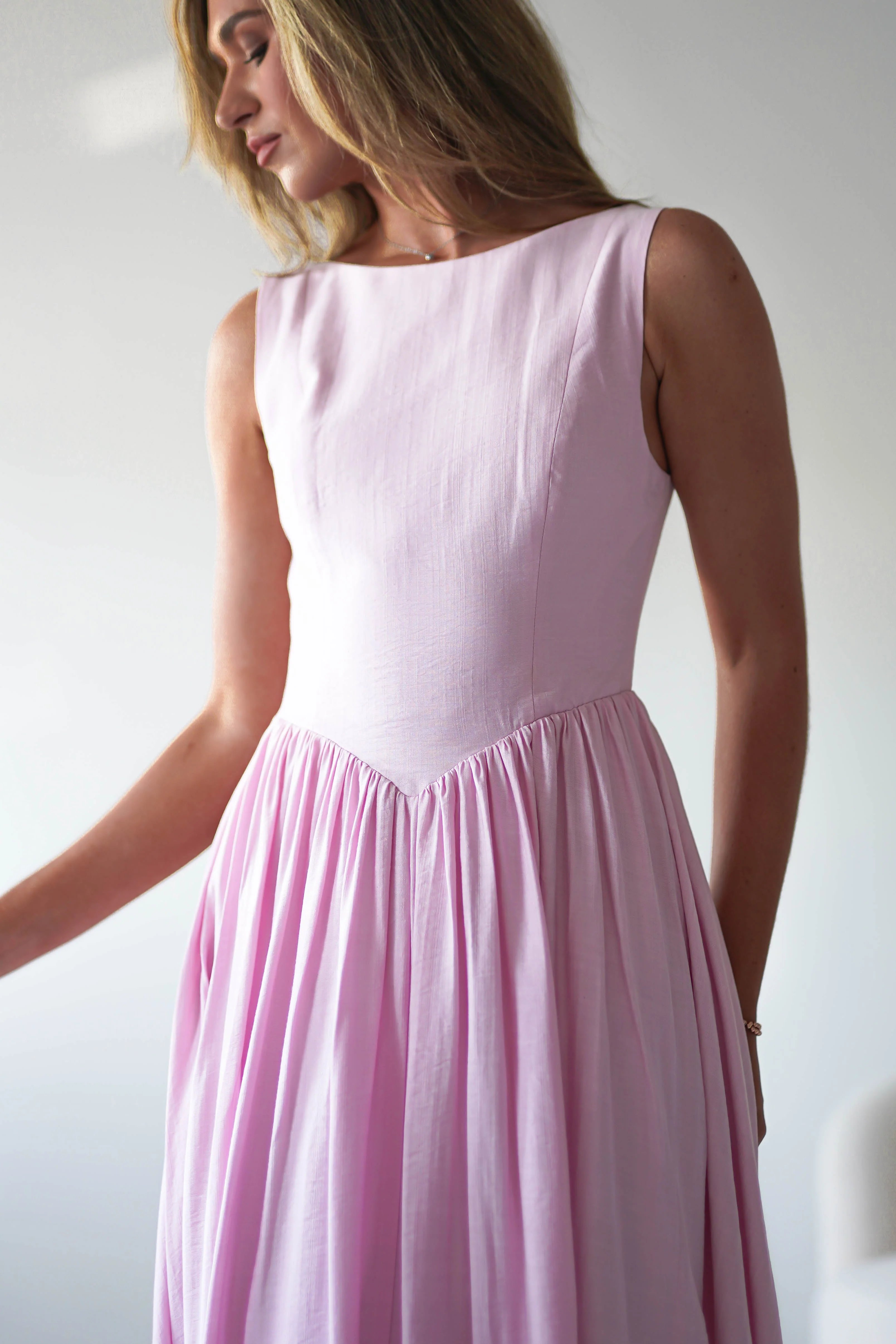 Monroe Skater Midaxi Dress | Pink - Image 8