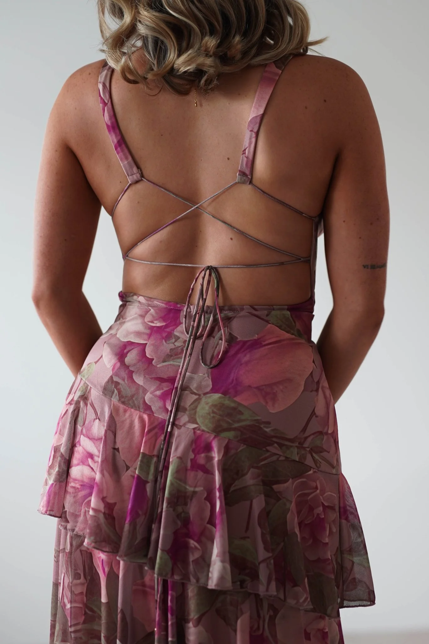 Morgana Floral Ruffle Maxi Dress | Mixed Print - Image 4