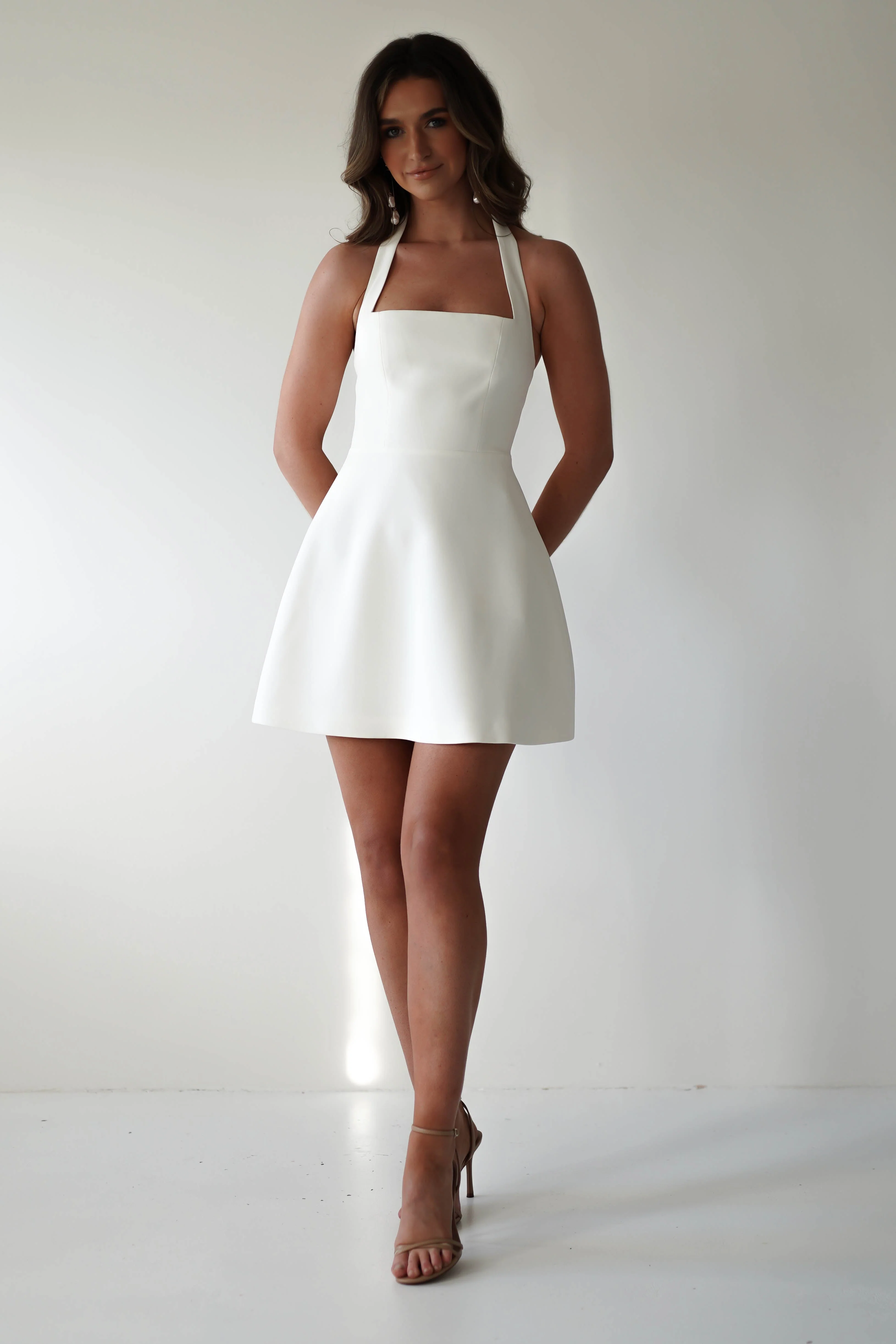 Morocco Halterneck Mini Dress | White - Image 5