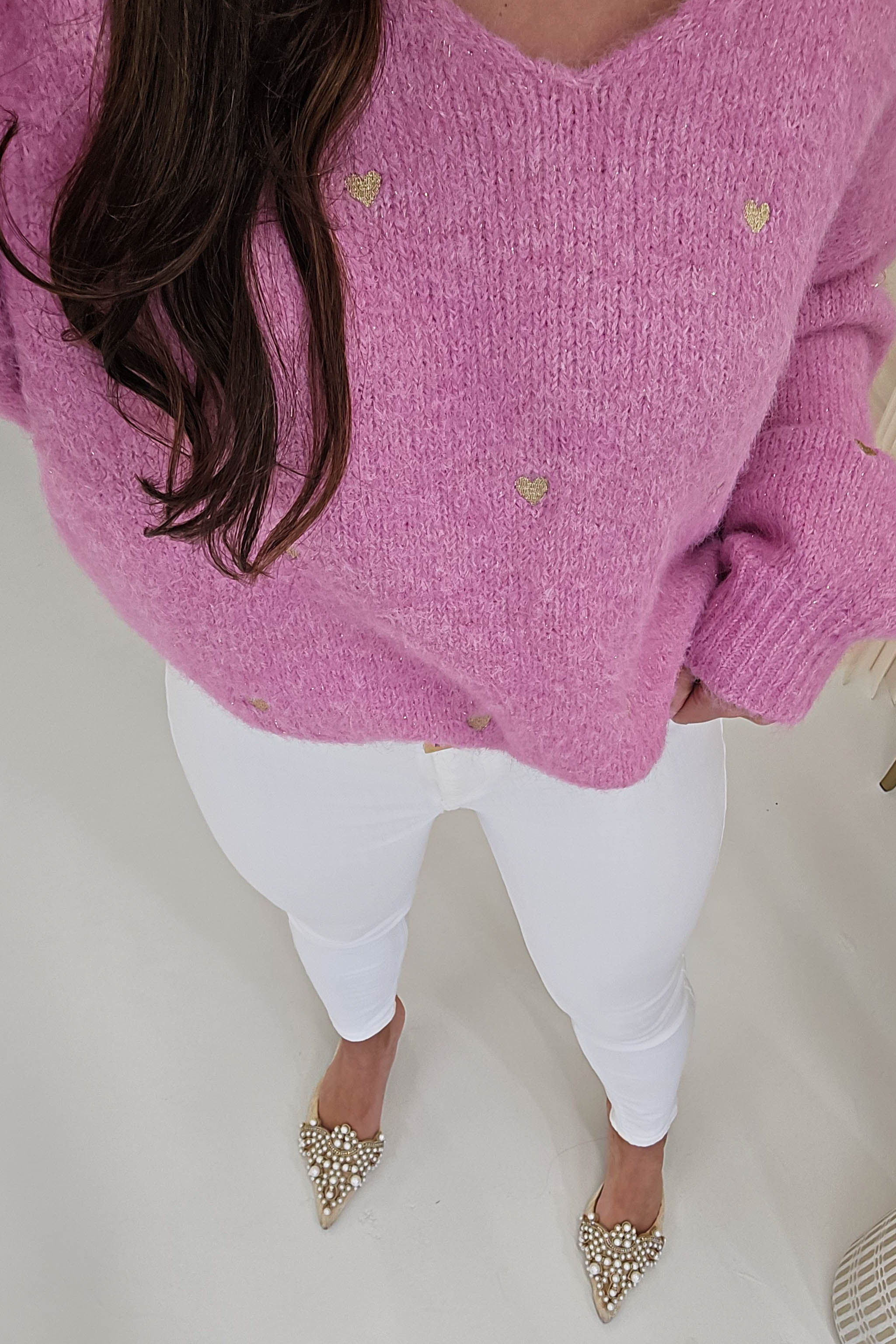 Nadine Soft Heart Detail Jumper | Pink - Image 3