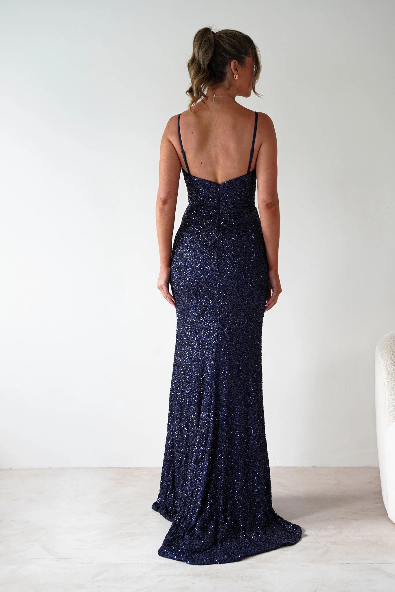 Nalita Bodycon Sequin Gown | Navy - Image 2