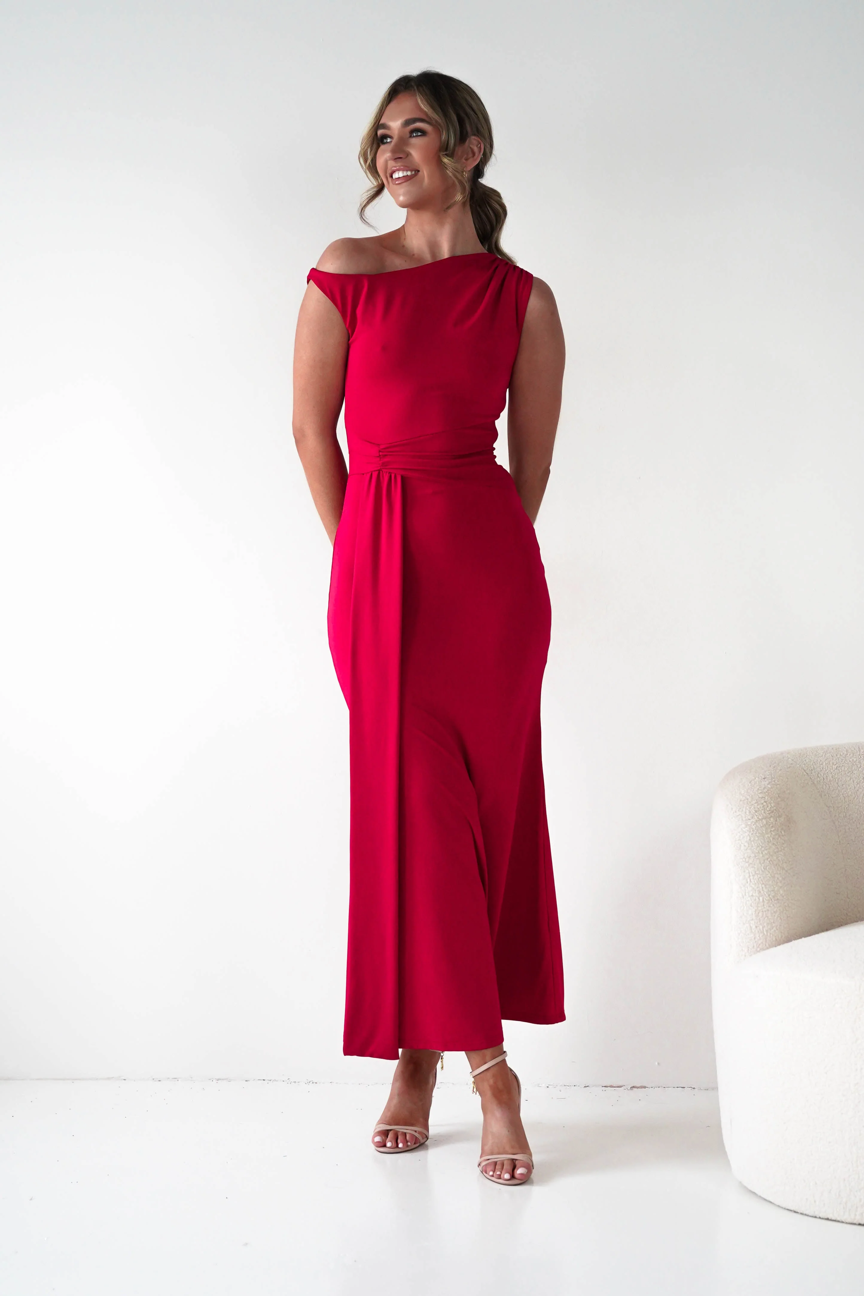 Perry Sculpting Bodycon Maxi Dress | Red - Image 7