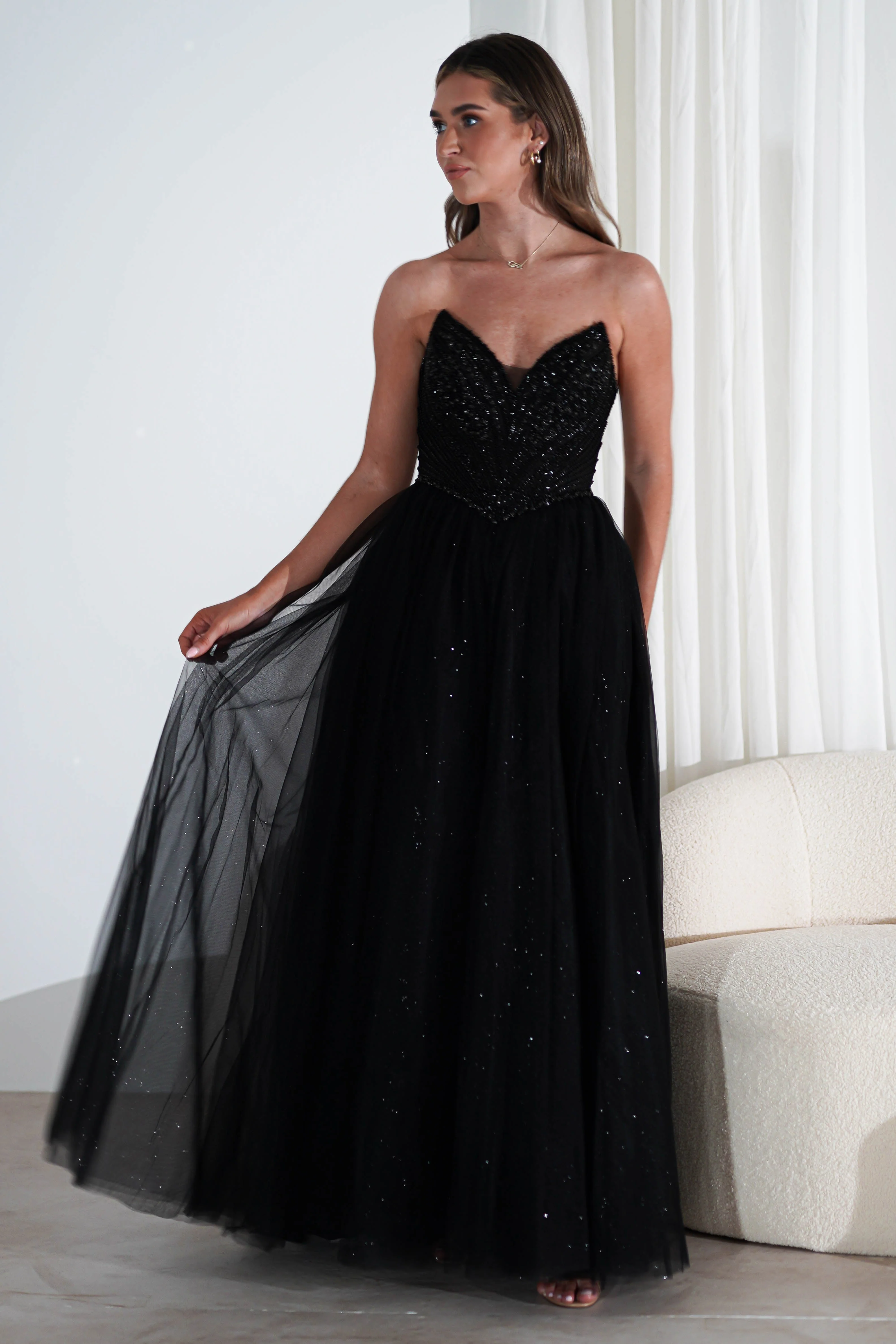 Priscilla Princess Glitter Gown | Black - Image 5