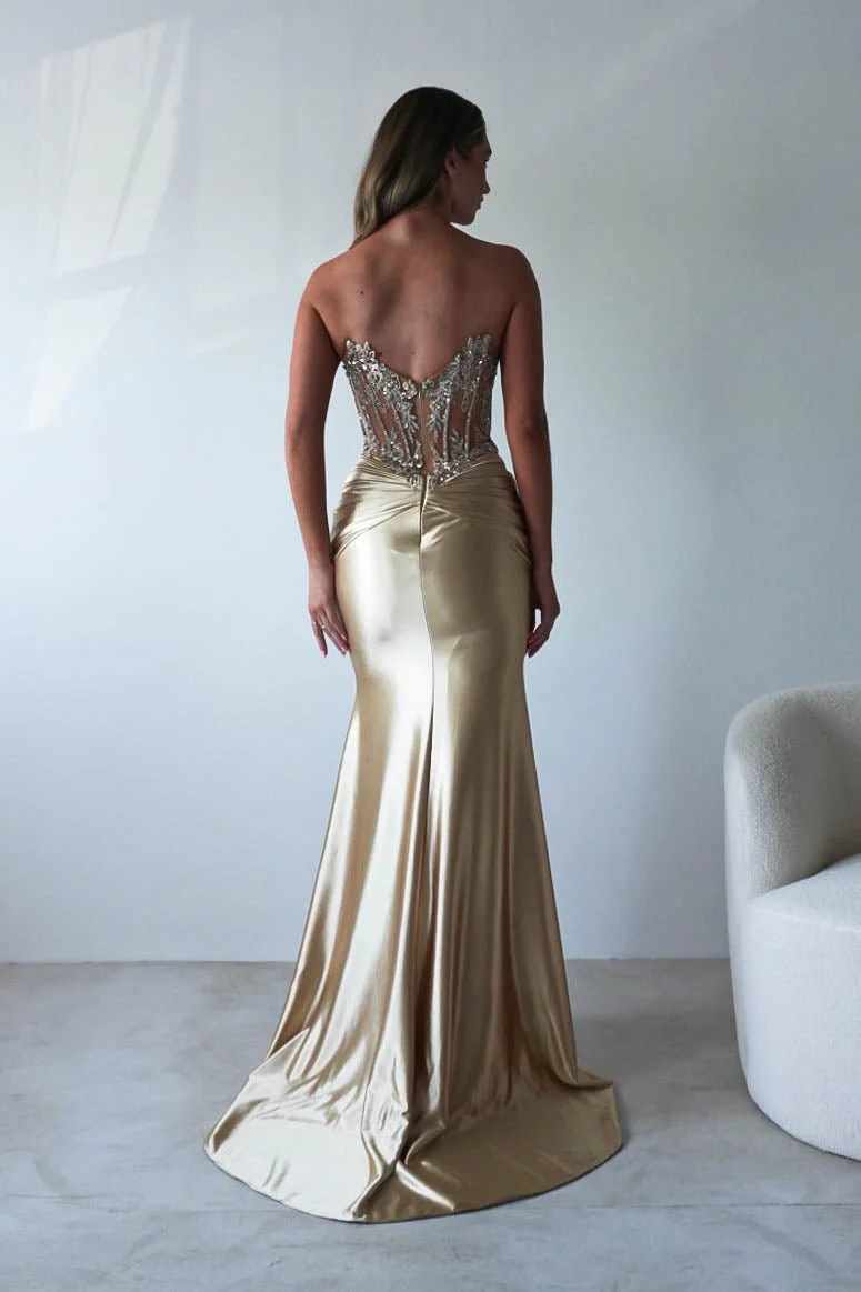 Raquel Bodycon Embellished Gown | Gold - Image 4