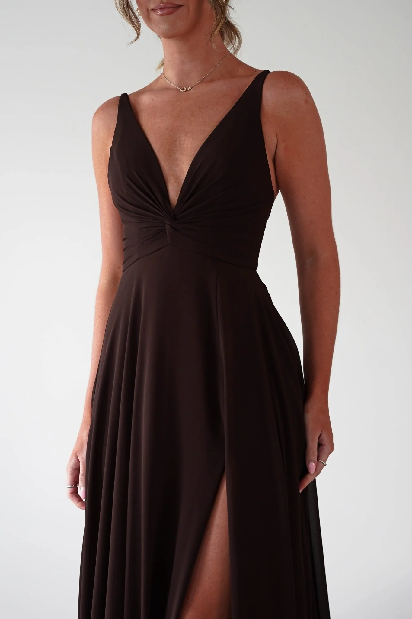 Rebecca Chiffon Maxi Dress | Brown - Image 2