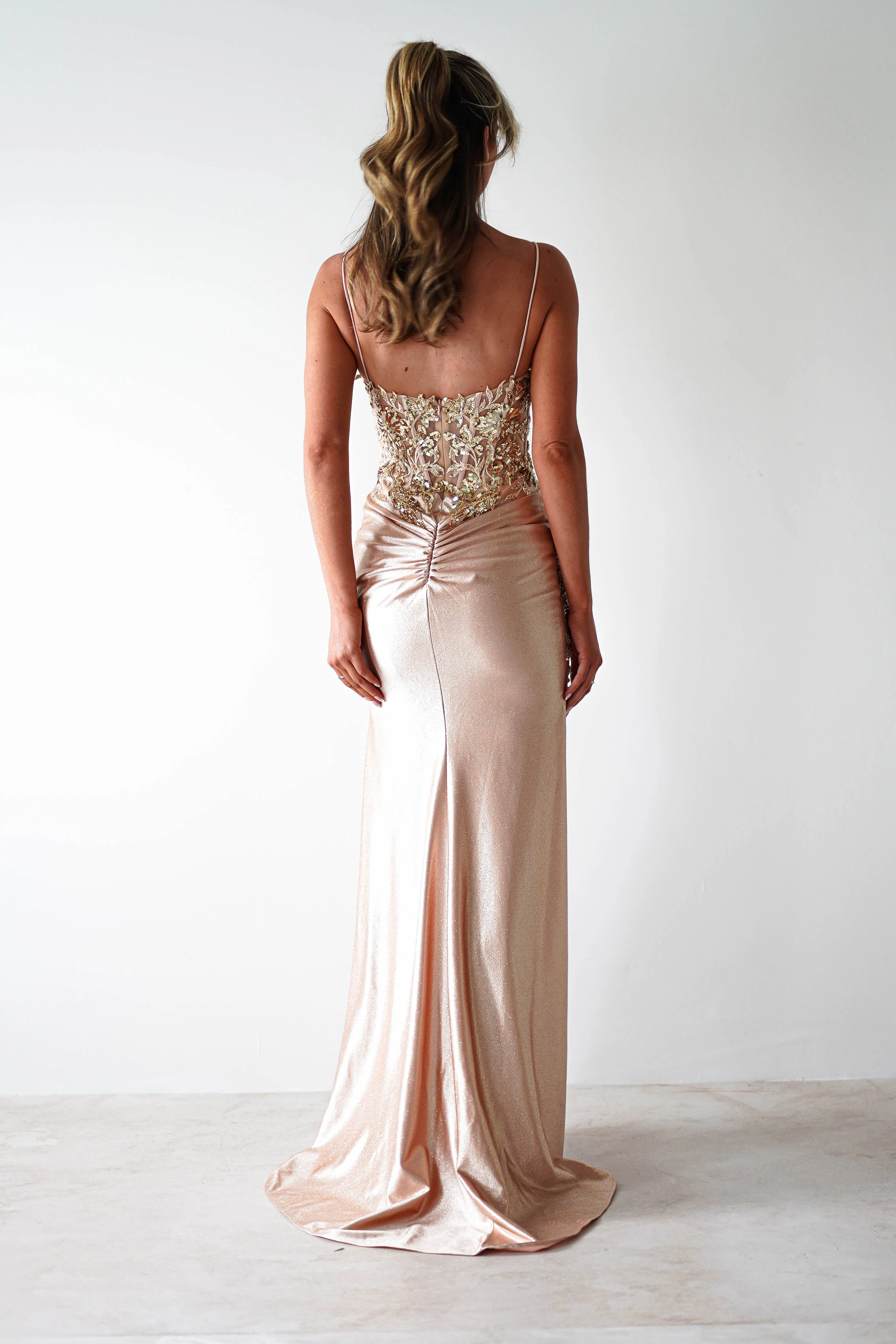 Regina Embellished Bodice Gown | Champagne/Gold - Image 5
