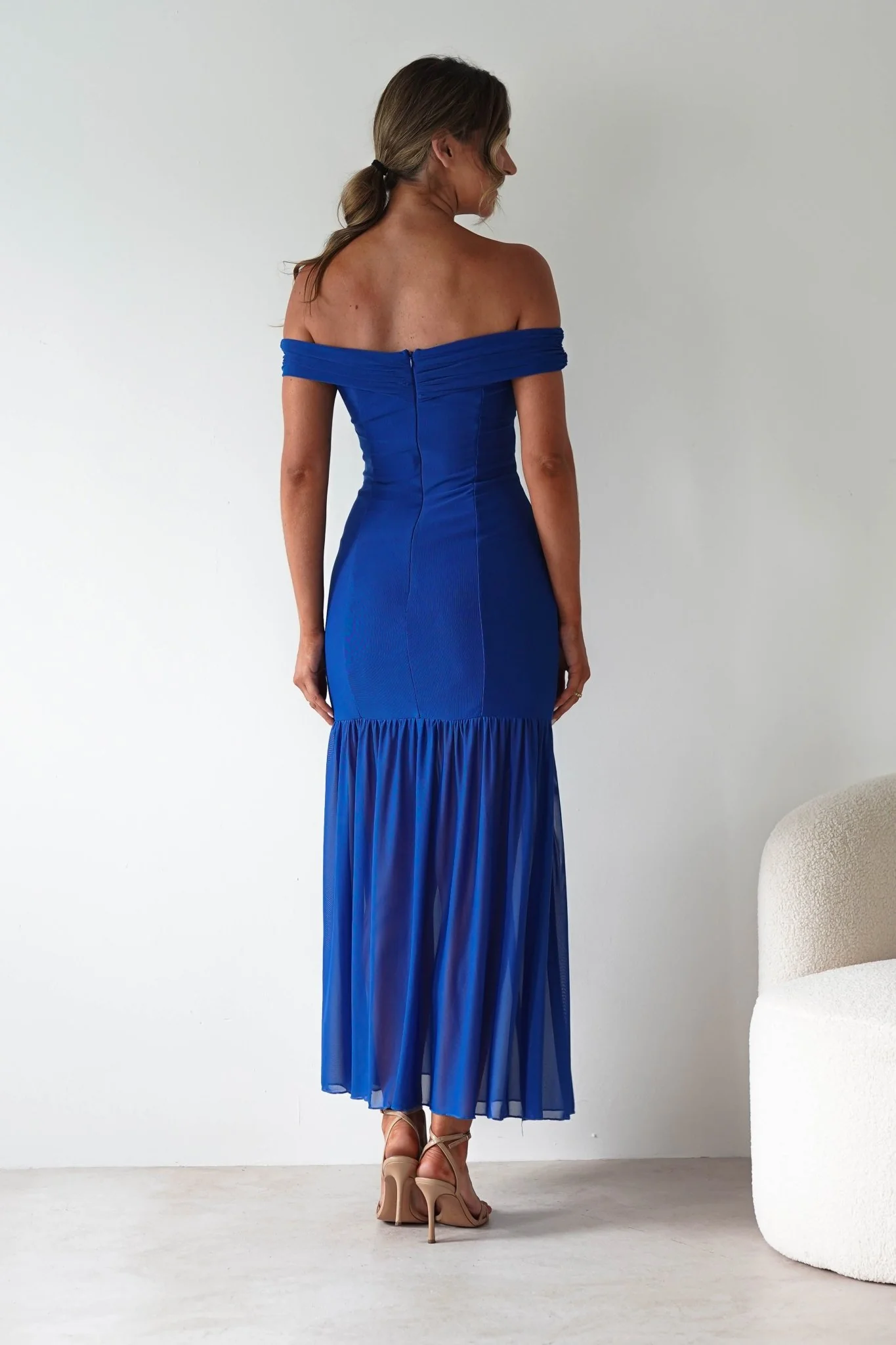 Robin Off The Shoulder Maxi Dress | Cobalt Blue - Image 4