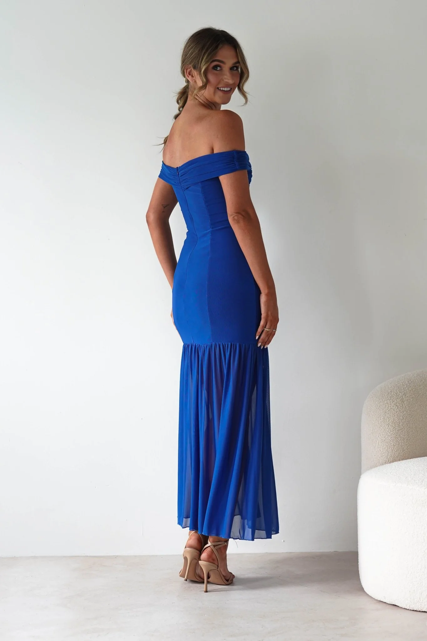 Robin Off The Shoulder Maxi Dress | Cobalt Blue - Image 7