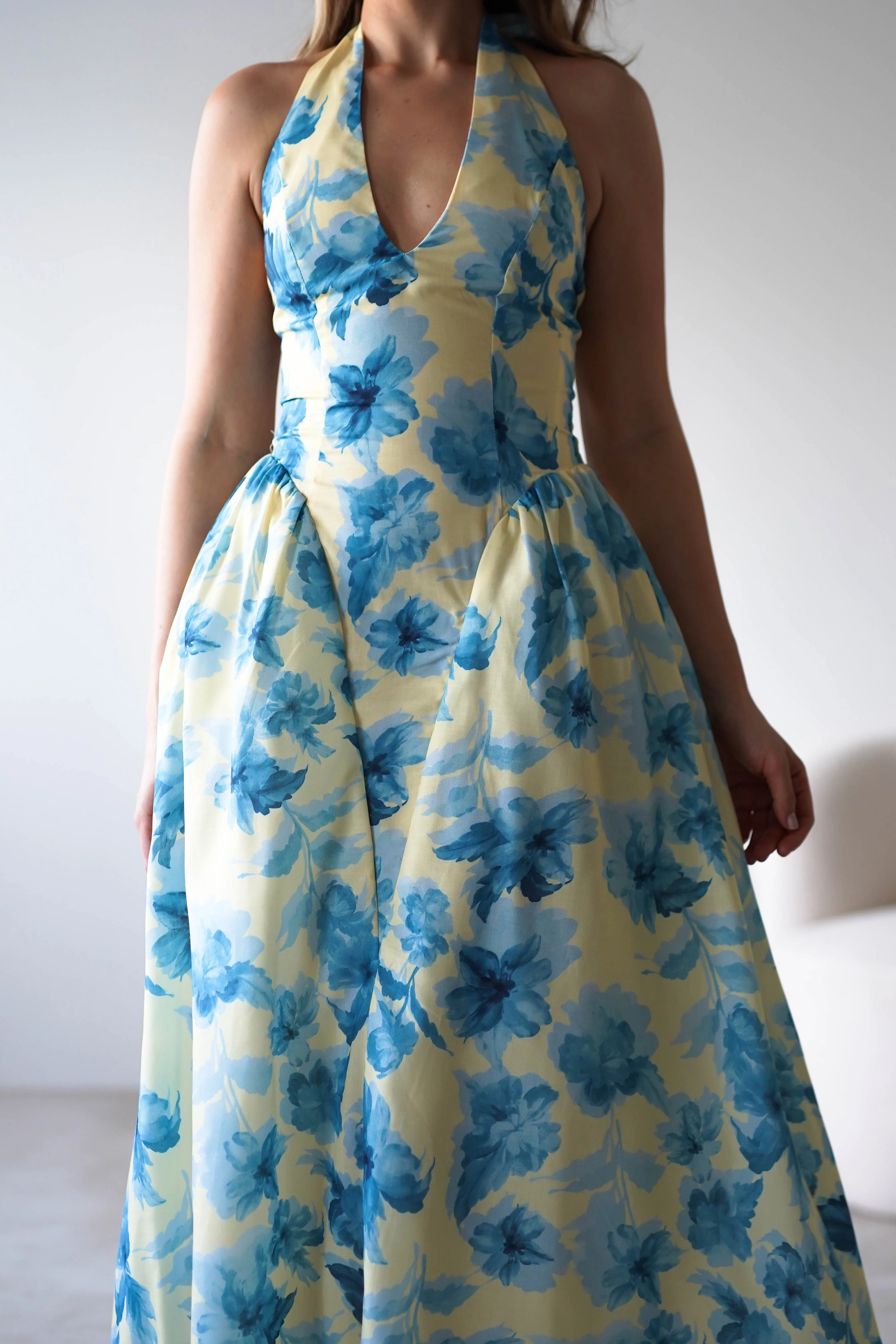 Sabine Floral Bodied Maxi Dress | Yellow/Blue - Image 5