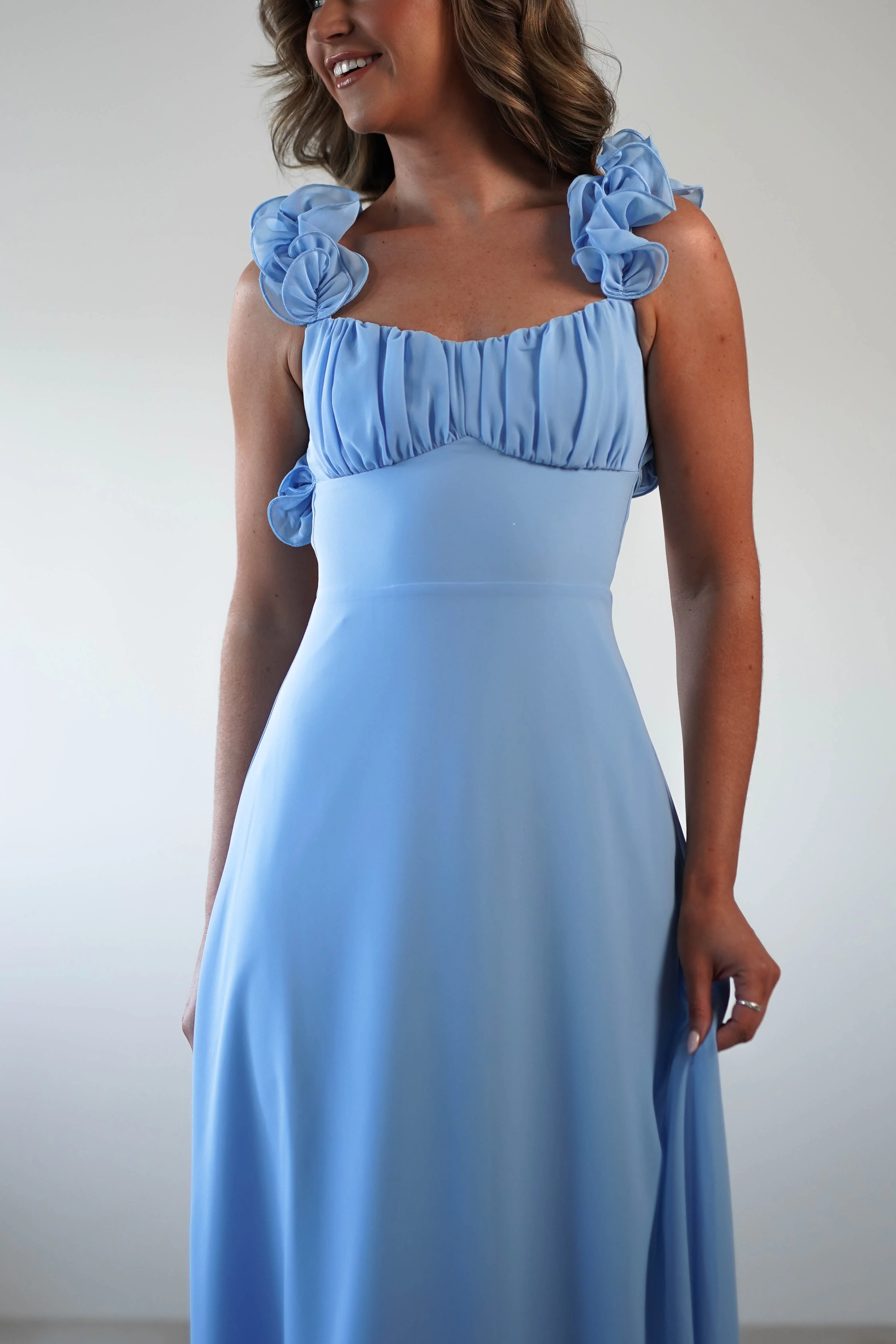 Sadie Ruffle Sleeve Maxi Dress | Blue - Image 6